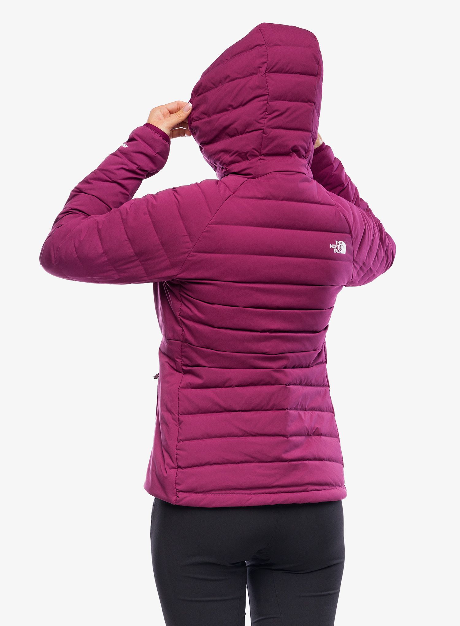 Ženska jakna The North Face Belleview Stretch Down Hoodie - boysenberry