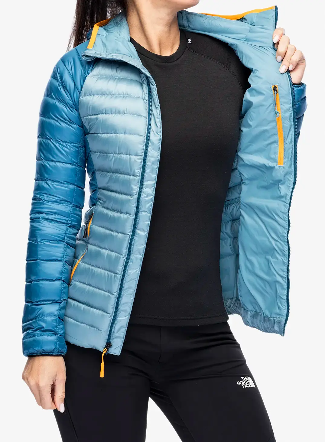 Ženska puhovka The North Face Bettaforca Lt Down Hoodie - algae blue/midnight petrol