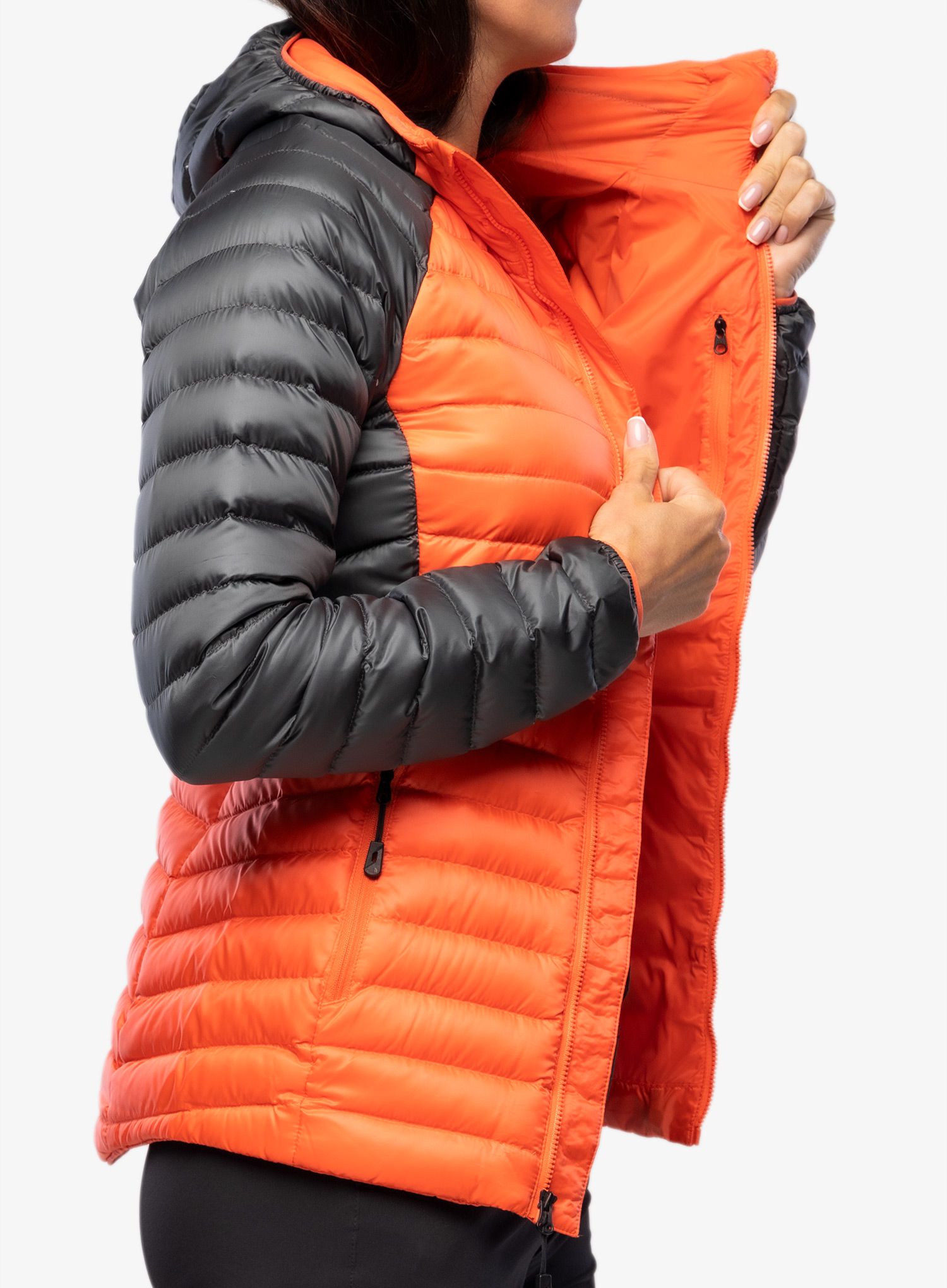 Ženska zimska jakna The North Face Bettaforca Lt Down Hoodie - orange/black