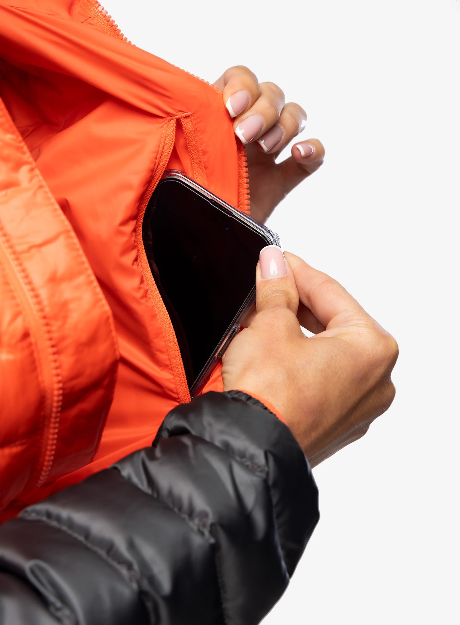 Ženska zimska jakna The North Face Bettaforca Lt Down Hoodie - orange/black