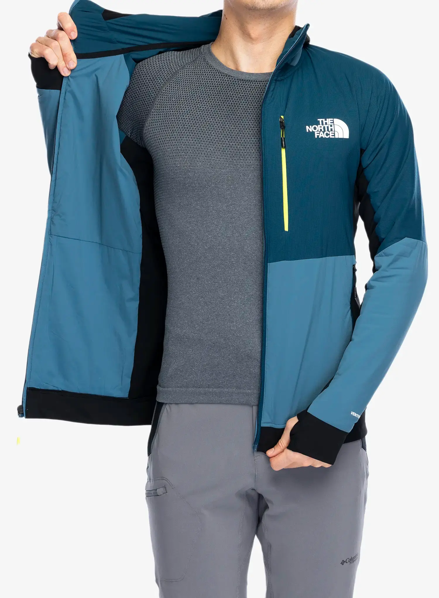 Hibridna jakna The North Face Binntal Hybrid Ventrix Hoodie - mal.blue/midnight petrol/black
