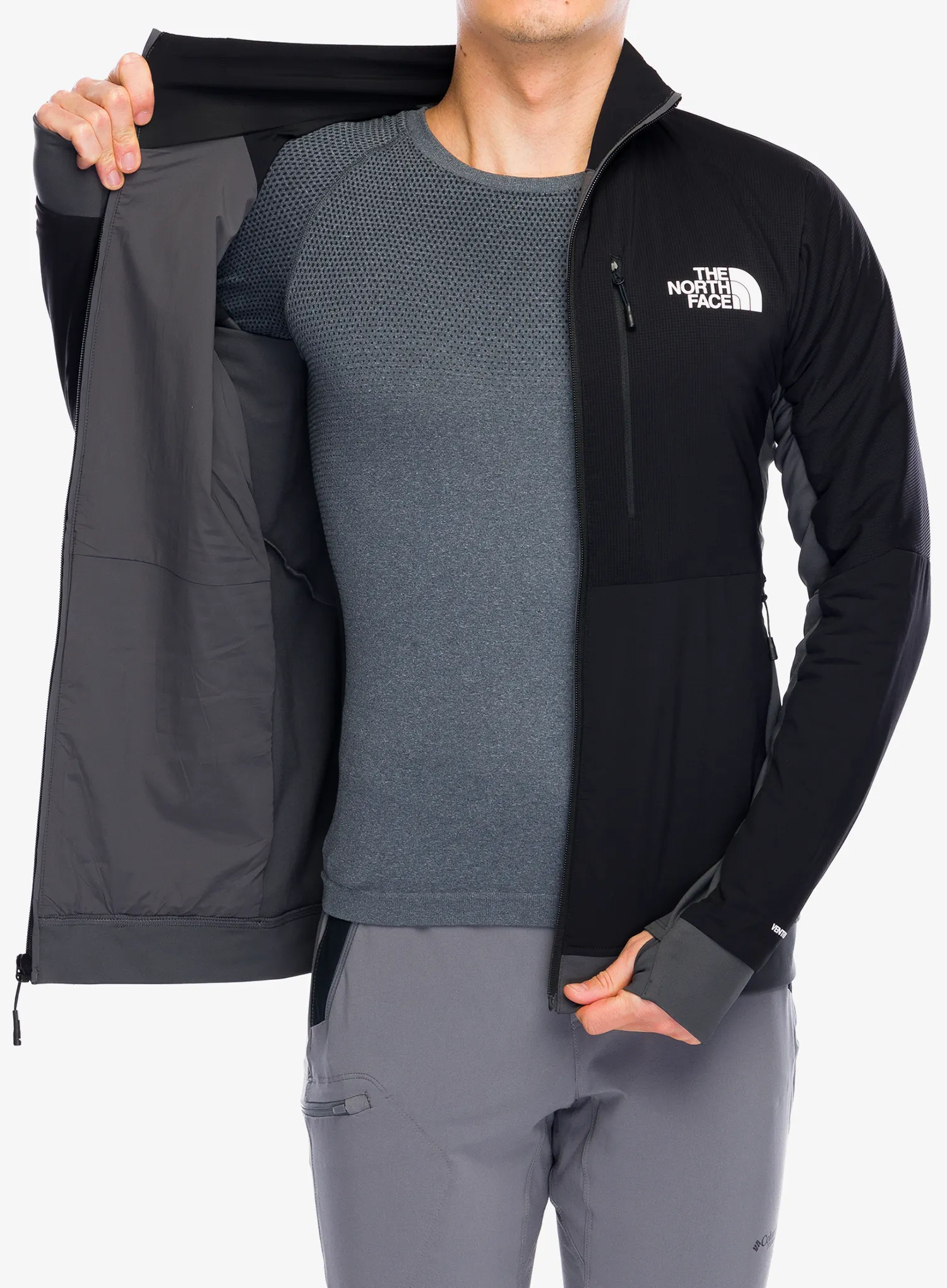 Hibridna jakna The North Face Binntal Hybrid Ventrix Jacket - blk/blk/anthracite grey
