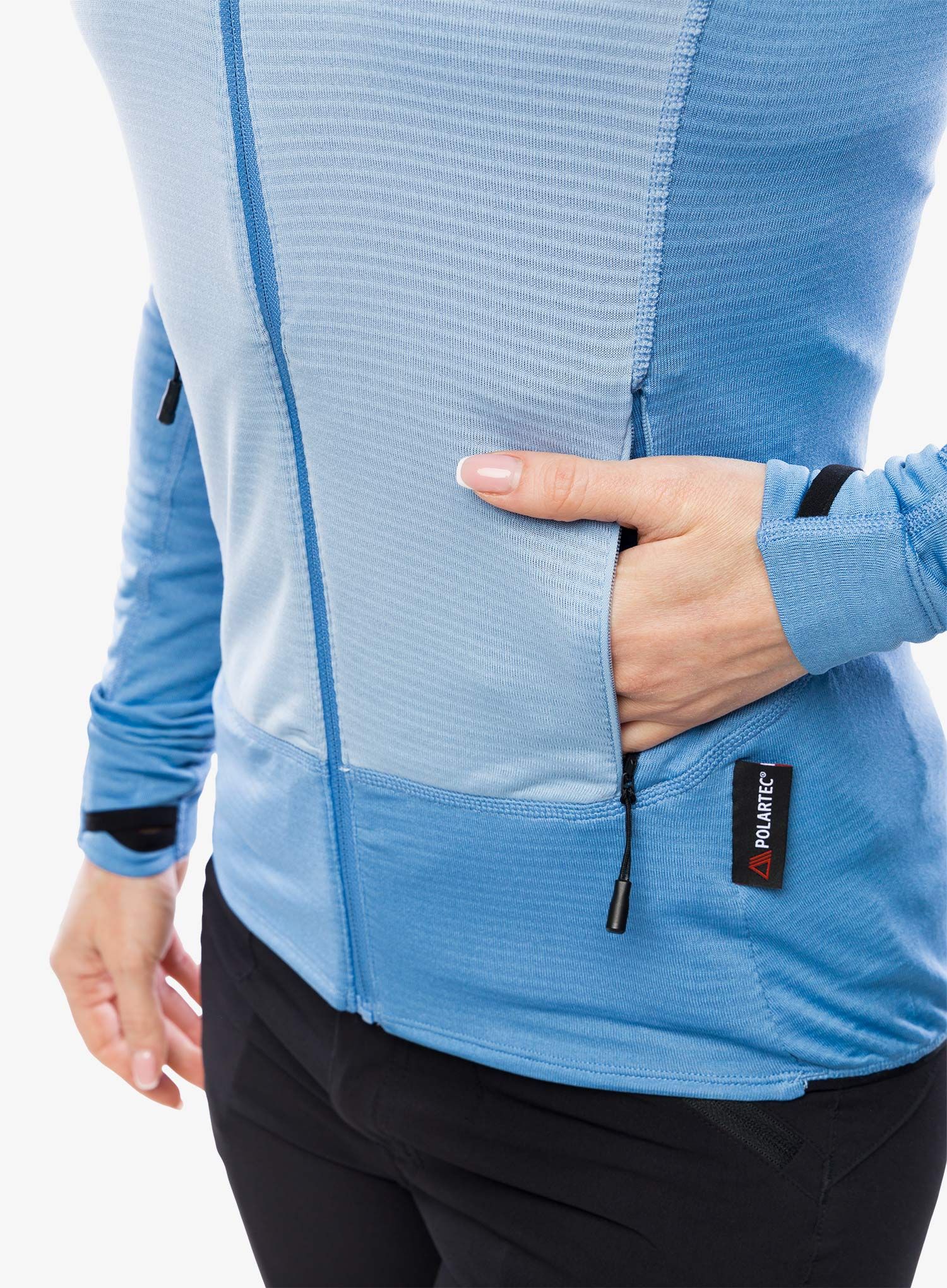 Ženska jopica z zadrgo The North Face Bolt Polartec Hoodie - indigo stone/steel blue