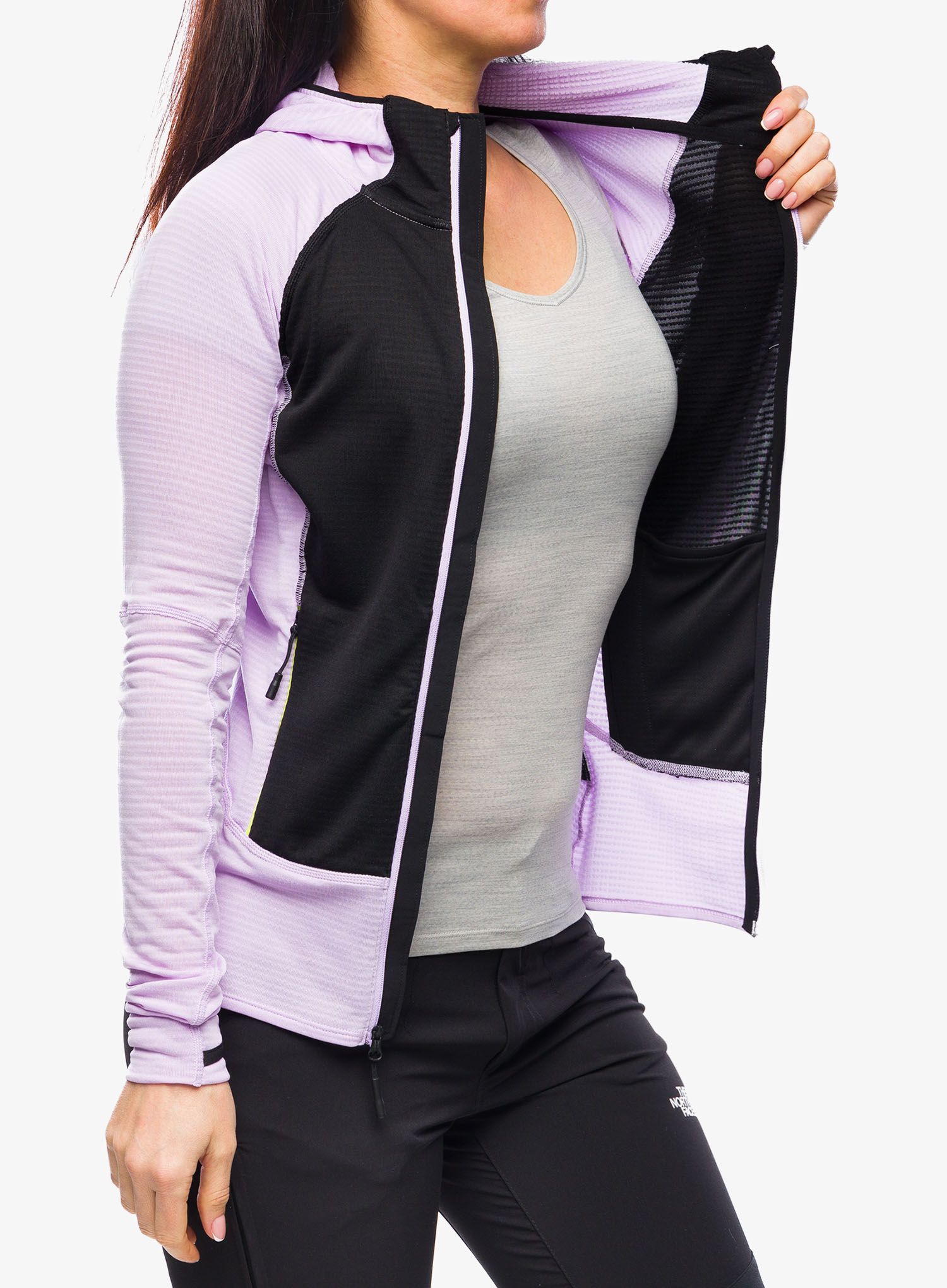 Ženska jopica The North Face Bolt Polartec Hoodie - lite lilac/black