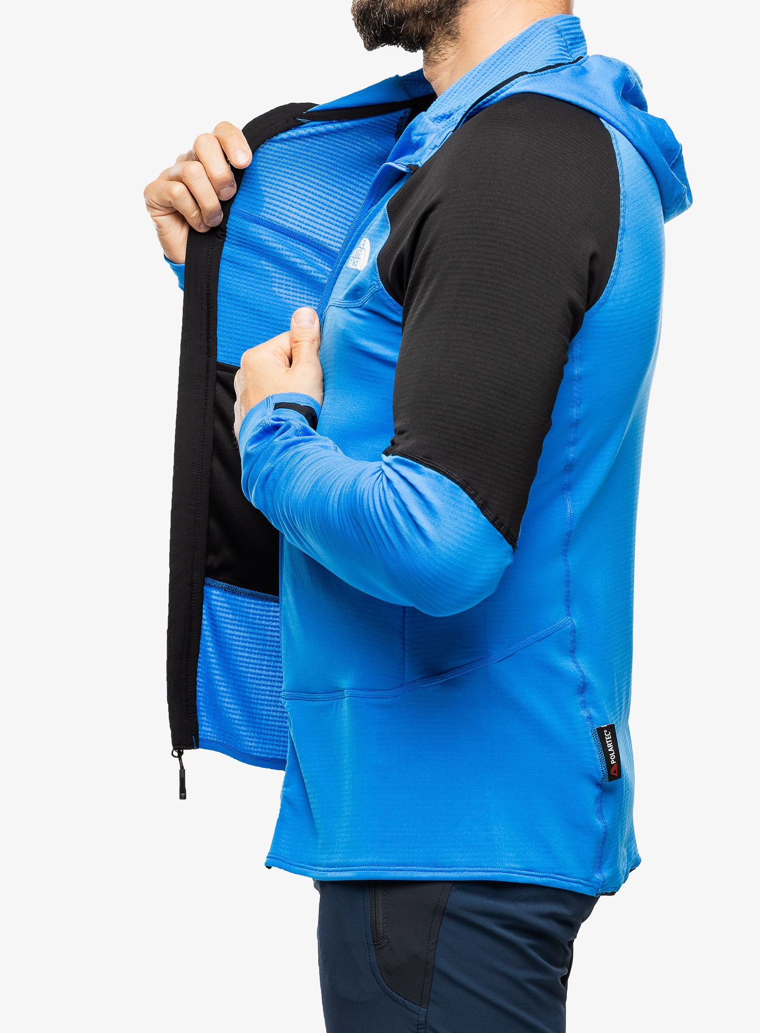 Moška jopica The North Face Bolt Polartec Hoodie - optic blue/tnf black