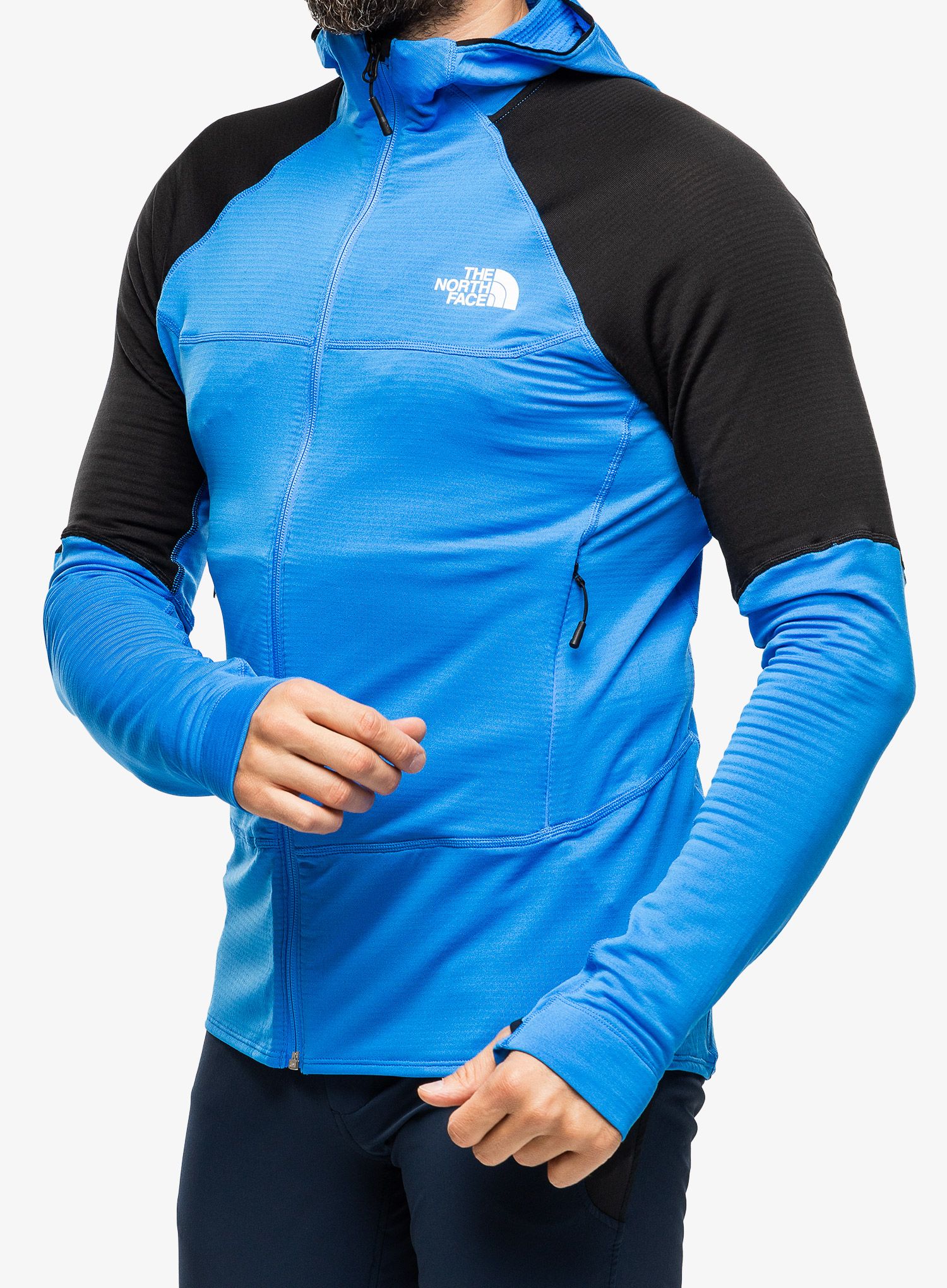 Moška jopica The North Face Bolt Polartec Hoodie - optic blue/tnf black