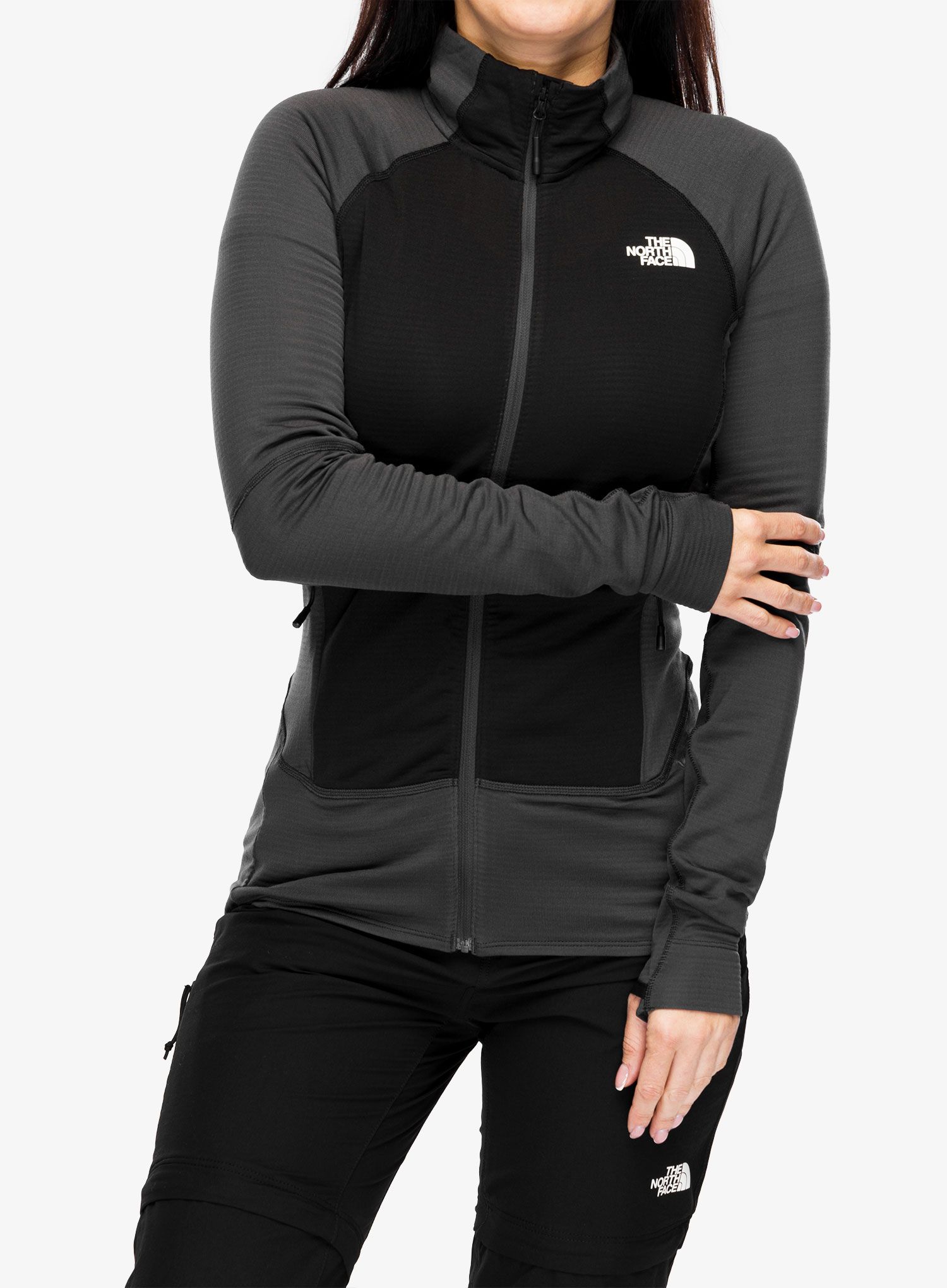 Ženska plezalna jopa The North Face Bolt Polartec Jacket - grey/black