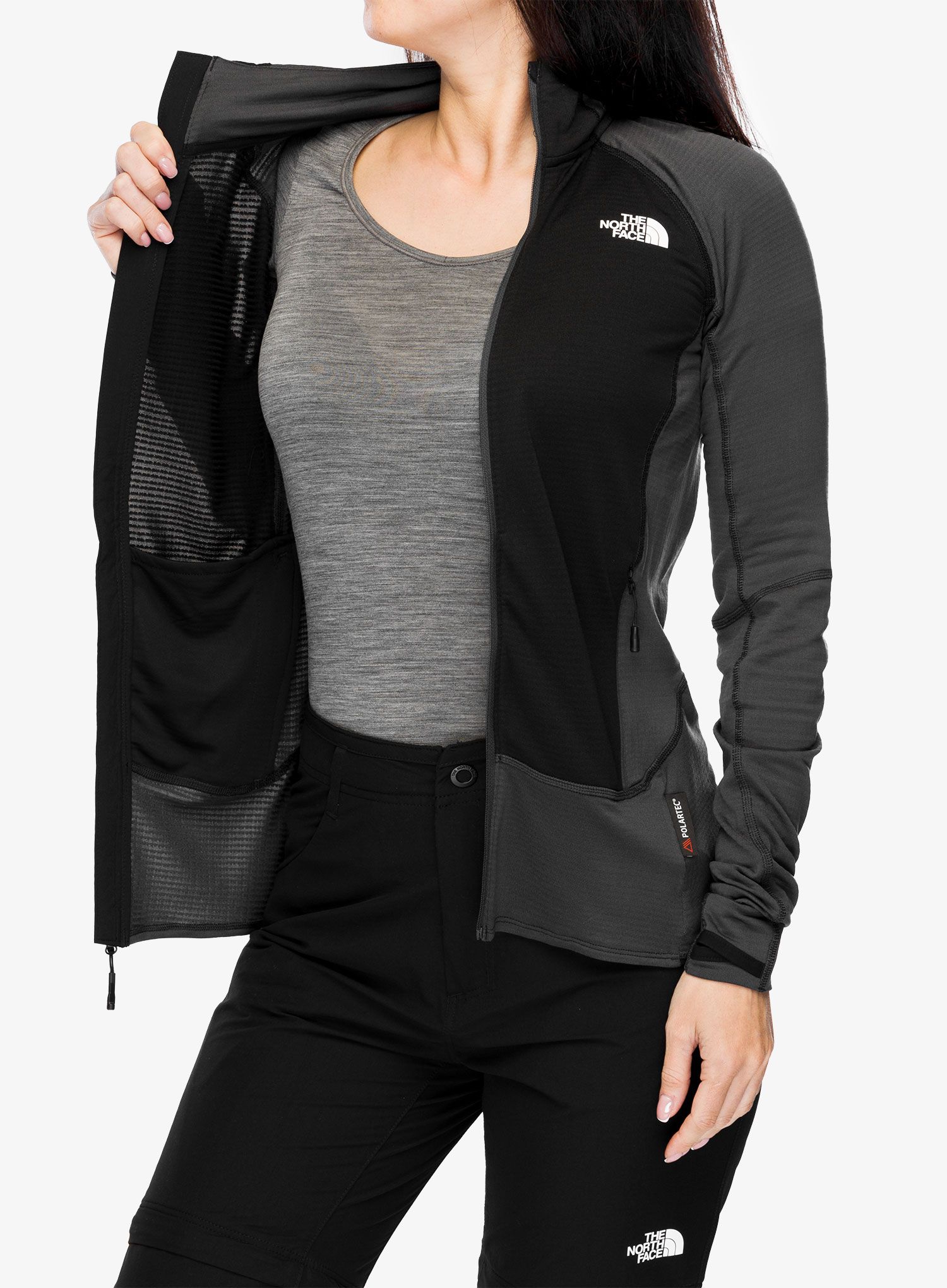Ženska plezalna jopa The North Face Bolt Polartec Jacket - grey/black