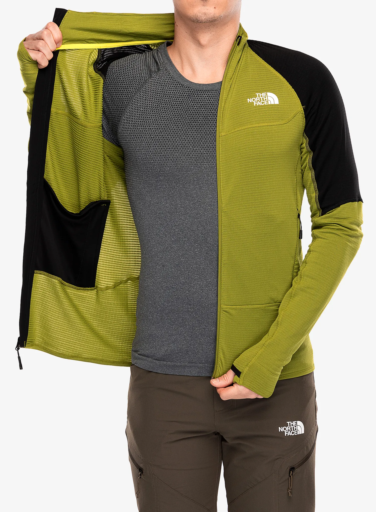 Flis The North Face Bolt Polartec Jacket - oak green/tnf black