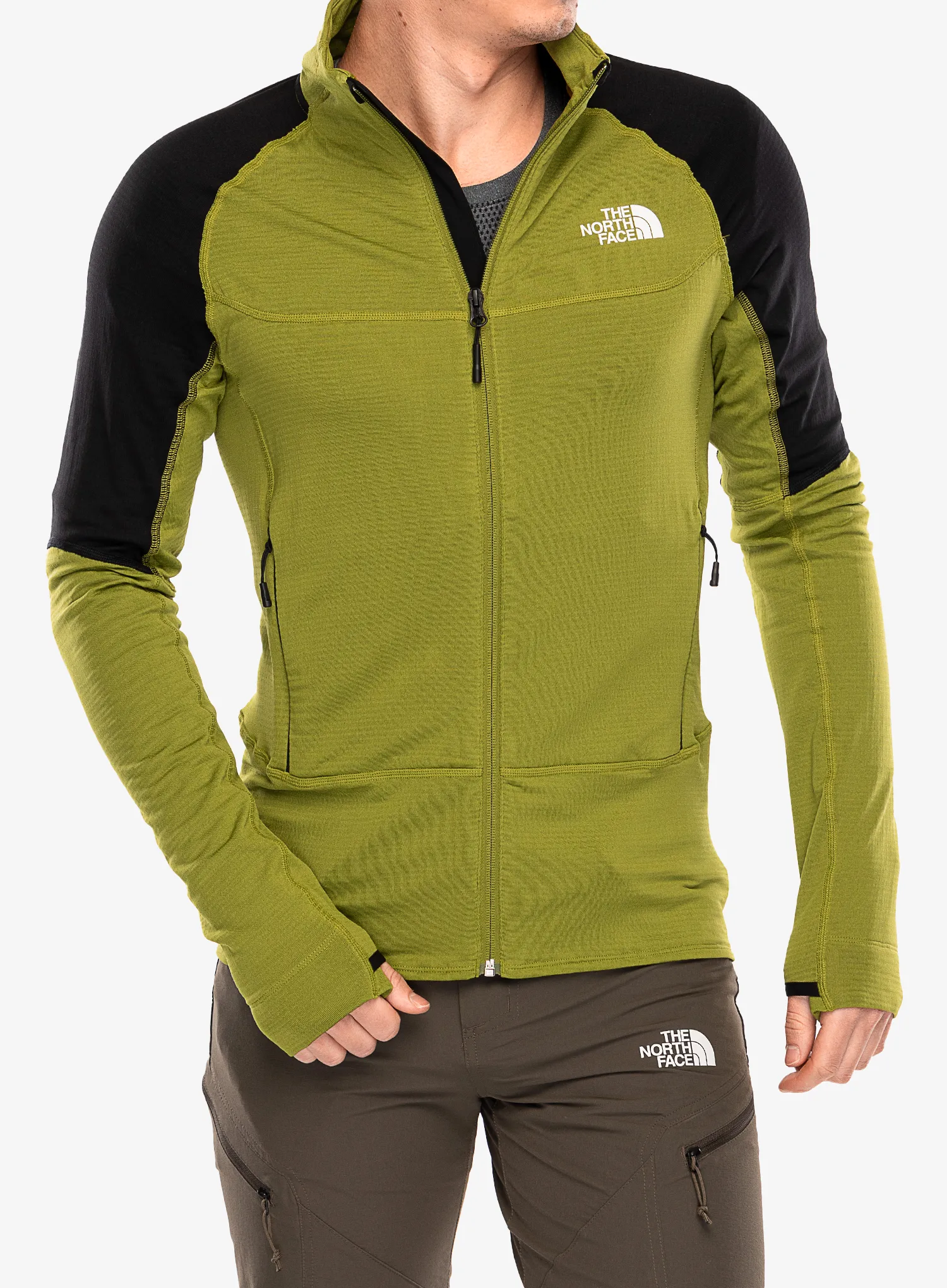Flis The North Face Bolt Polartec Jacket - oak green/tnf black