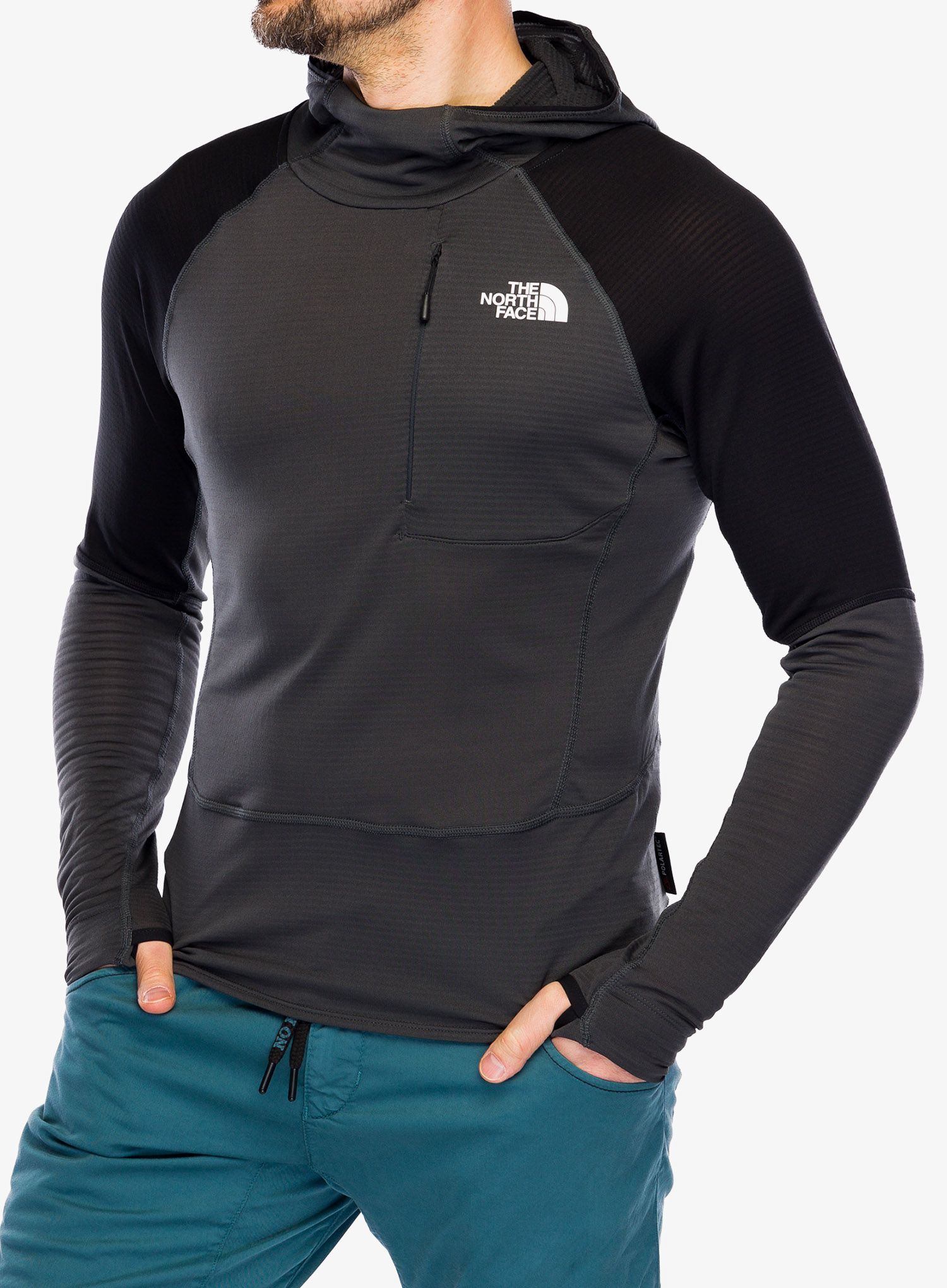 Jopica s kapuco The North Face Bolt Polartec Pull On - asphalt grey/black