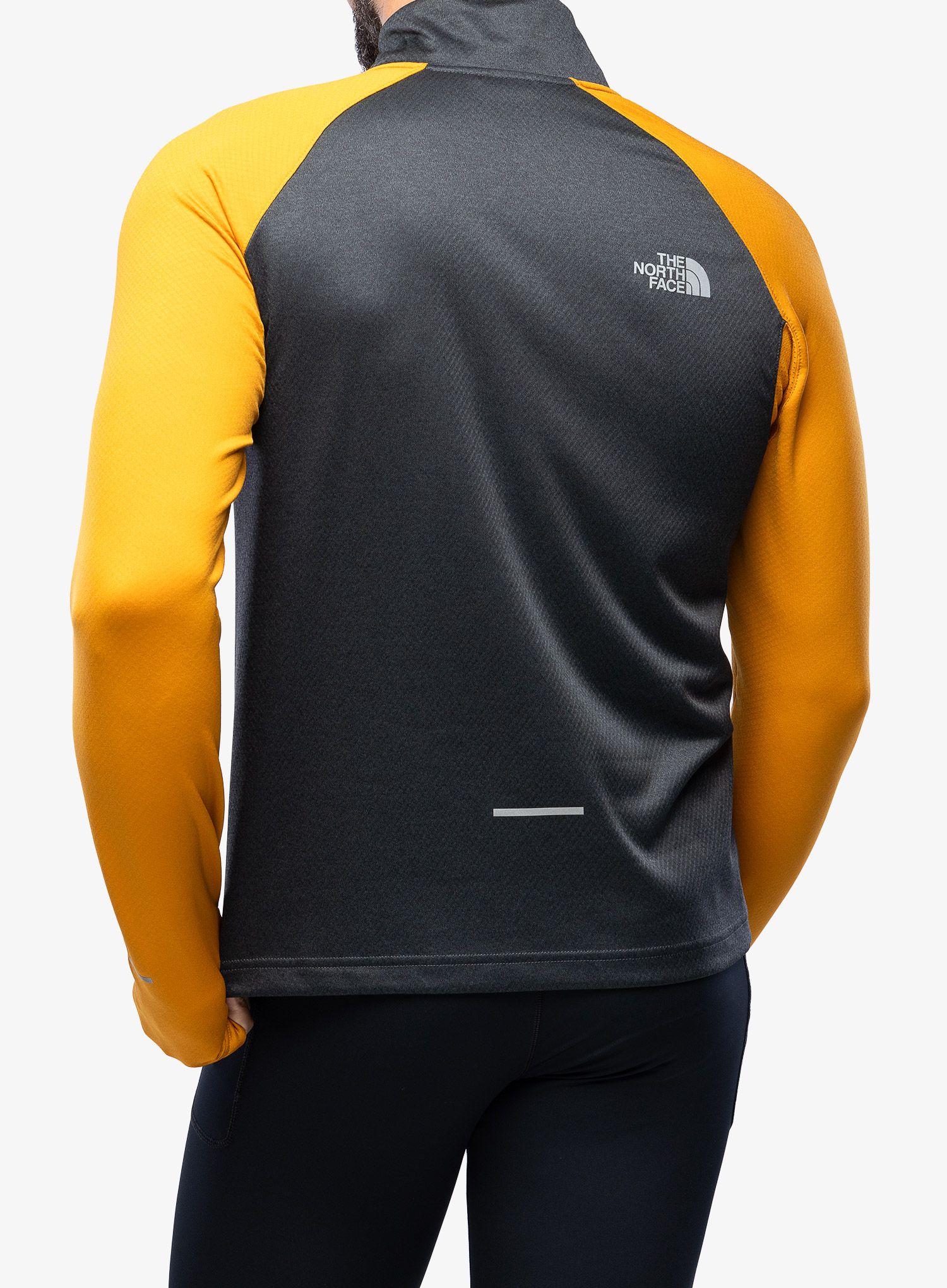 Tekaška jopica The North Face 1/4 Zip Run Fleece - grey/yellow