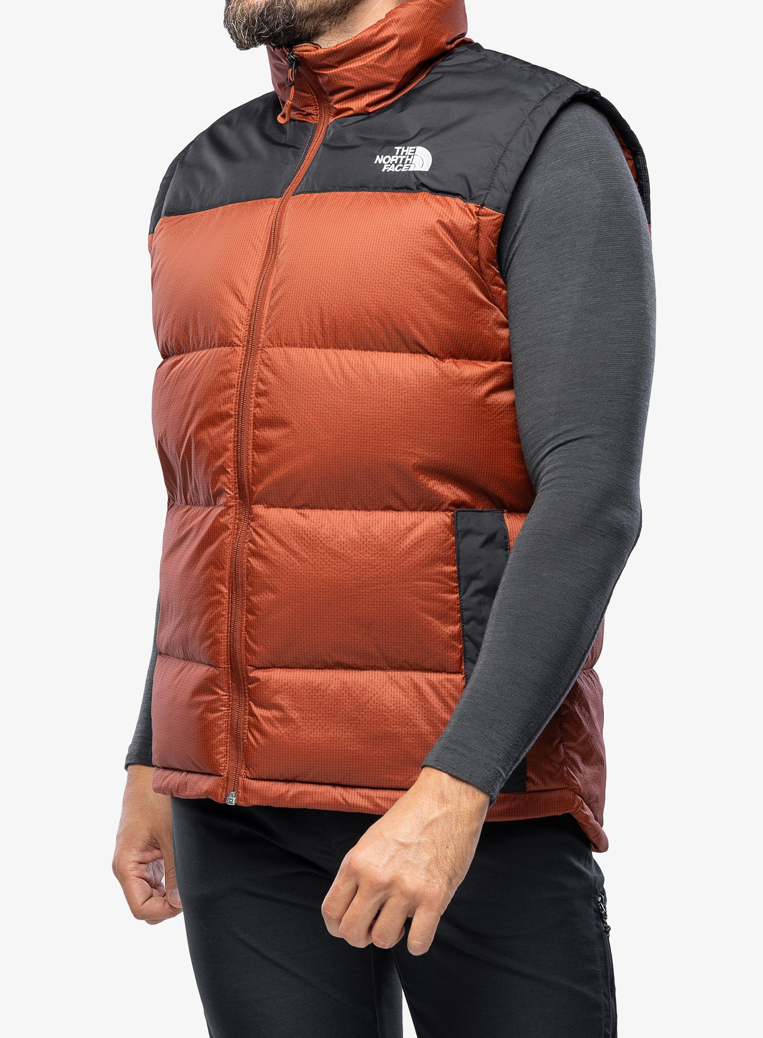 Podložen brezrokavnik The North Face Diablo Down Vest - brown/black