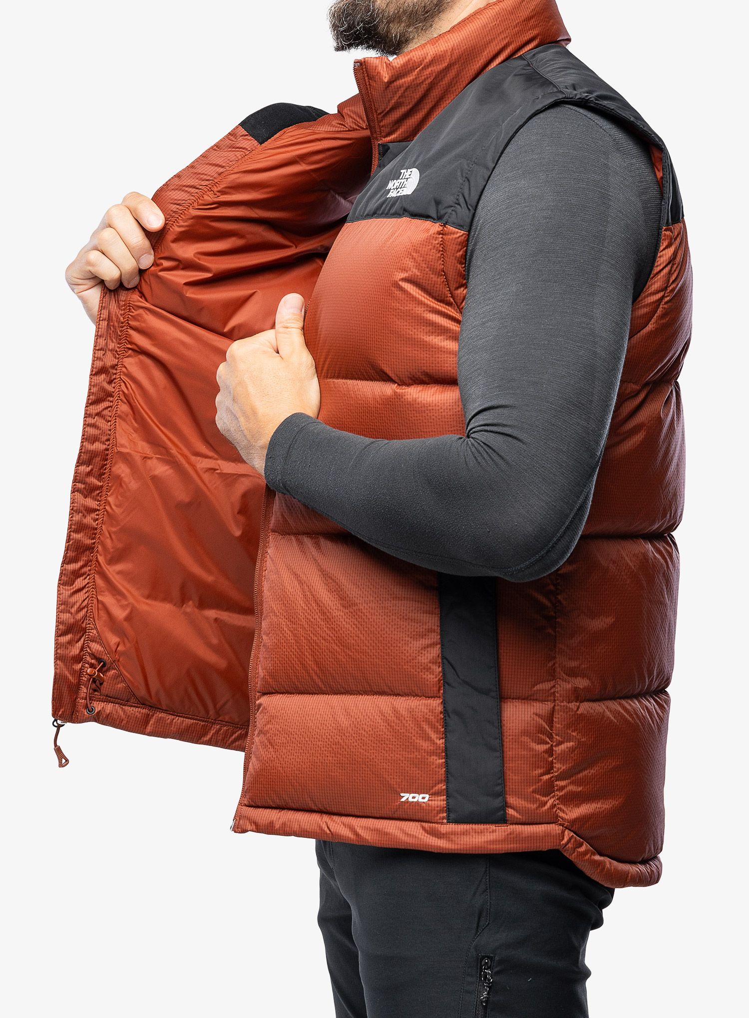 Podložen brezrokavnik The North Face Diablo Down Vest - brown/black