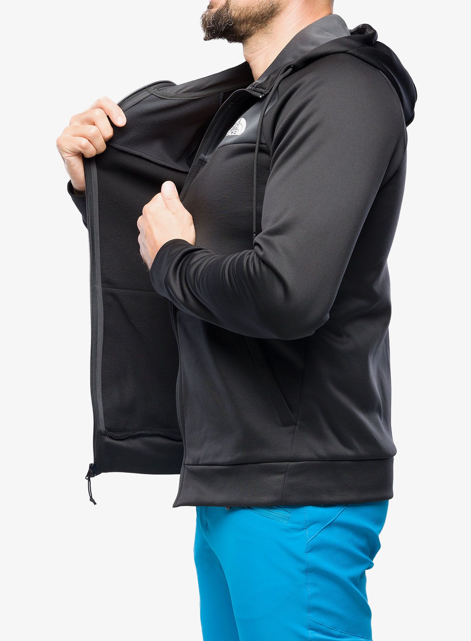 Jopica na zadrgo The North Face Reaxion Fleece F/Z Hoodie - black/grey