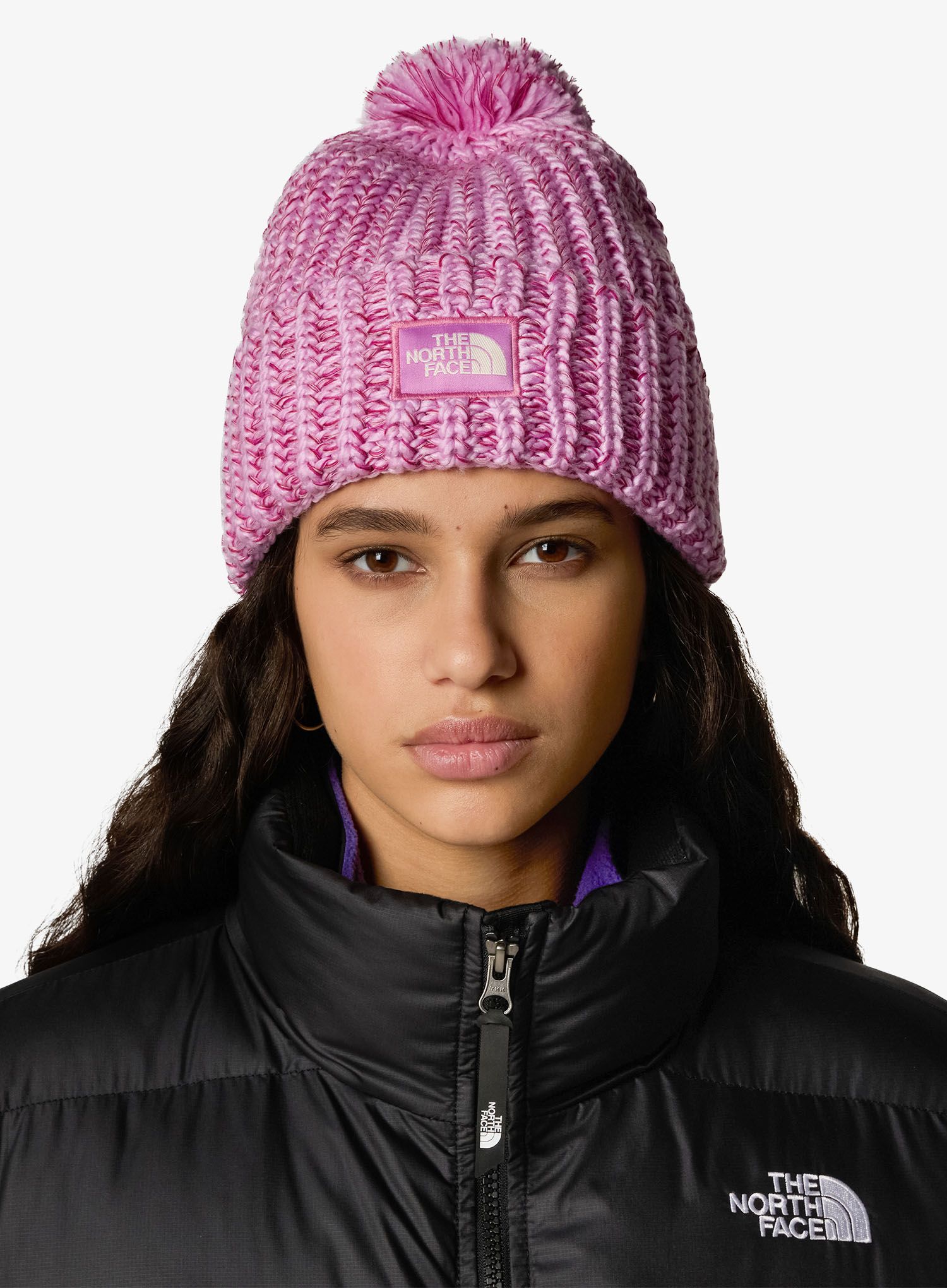 Zimska kapa The North Face Cozy Chunky Cabin Beanie - dragonfruit/deep mulberry