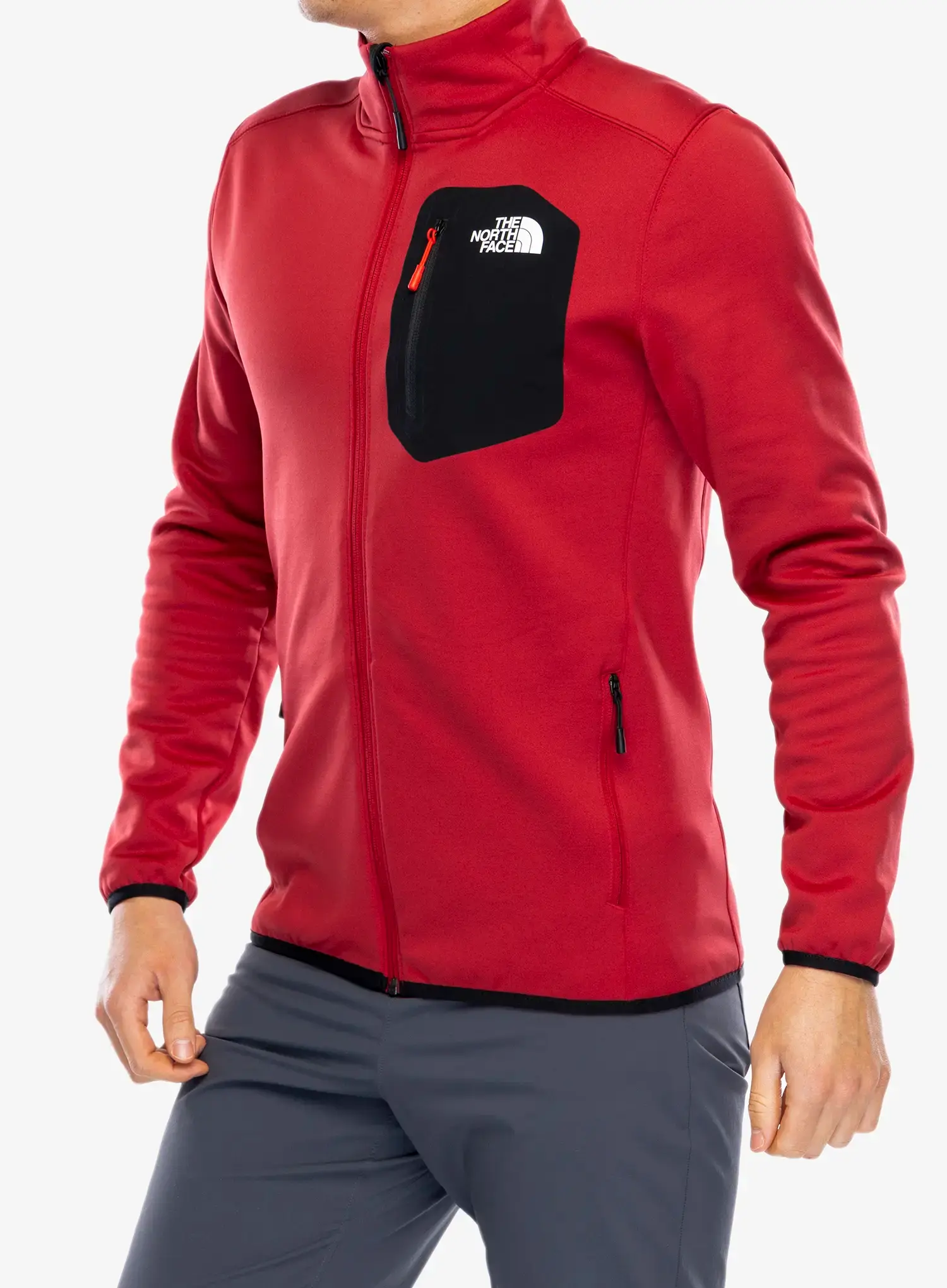 Flis The North Face Crest FZ - garnet red/tnf black