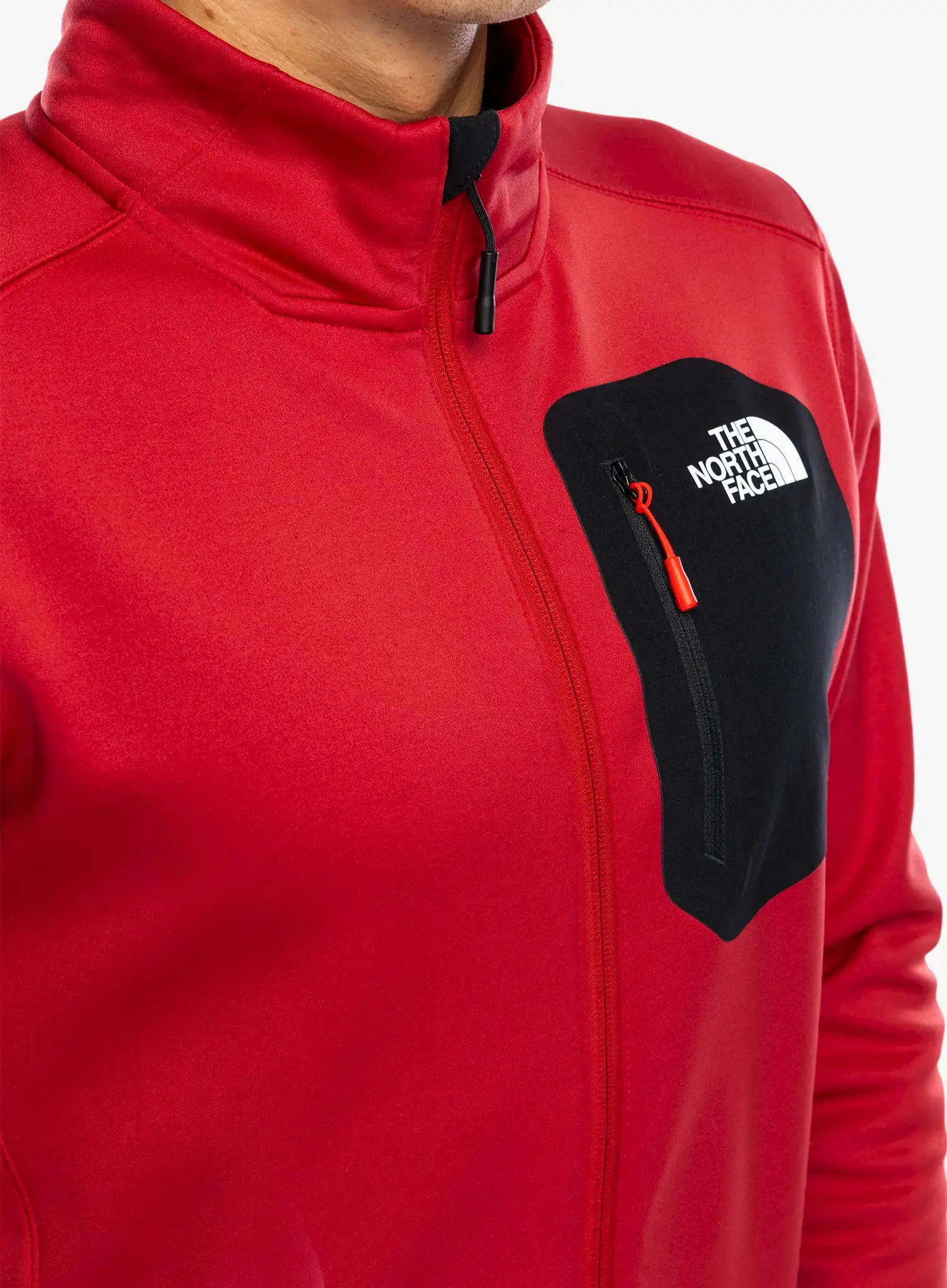 Flis The North Face Crest FZ - garnet red/tnf black