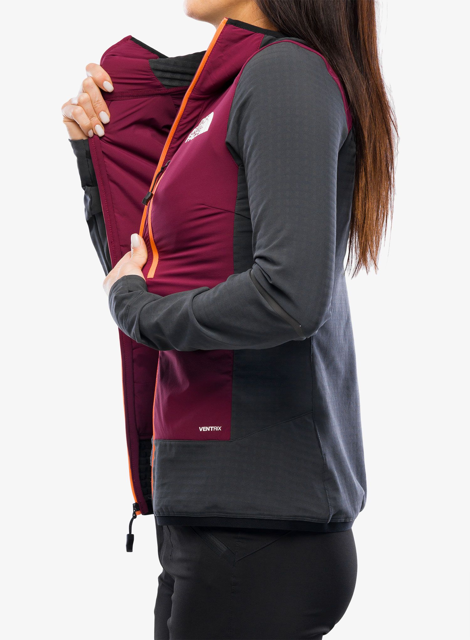 Ženska jakna The North Face Dawn Turn Hybrid Ventrix Midlayer - grey/boysenberry