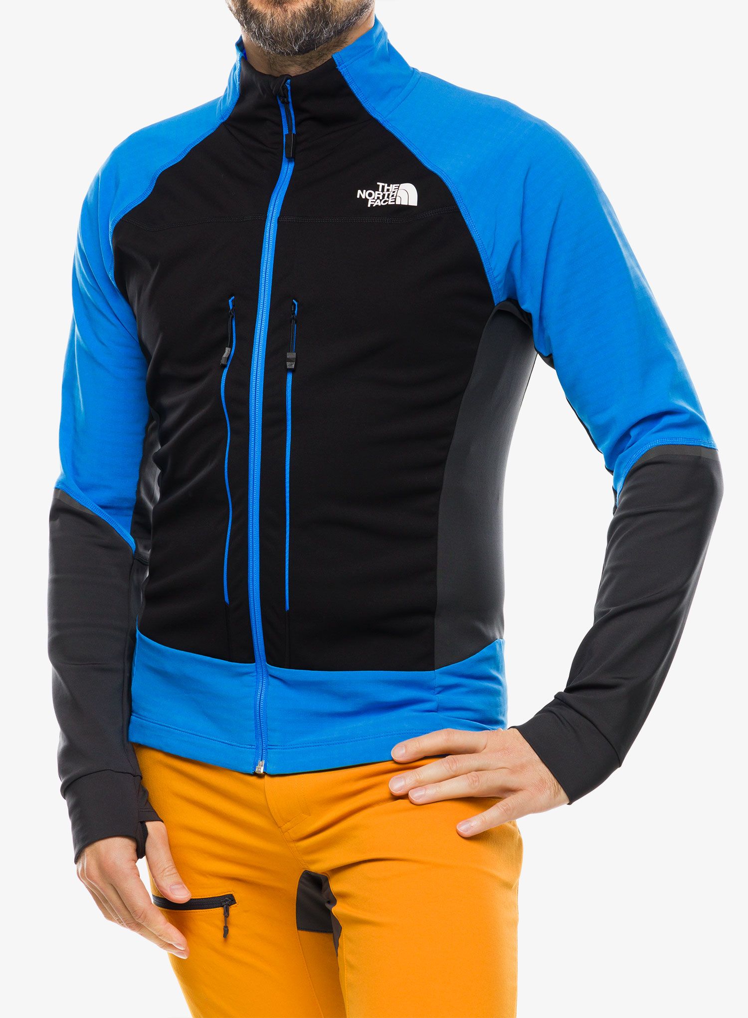 Jakna za turno smučanje The North Face Dawn Turn Softshell Fz - black/optic blue