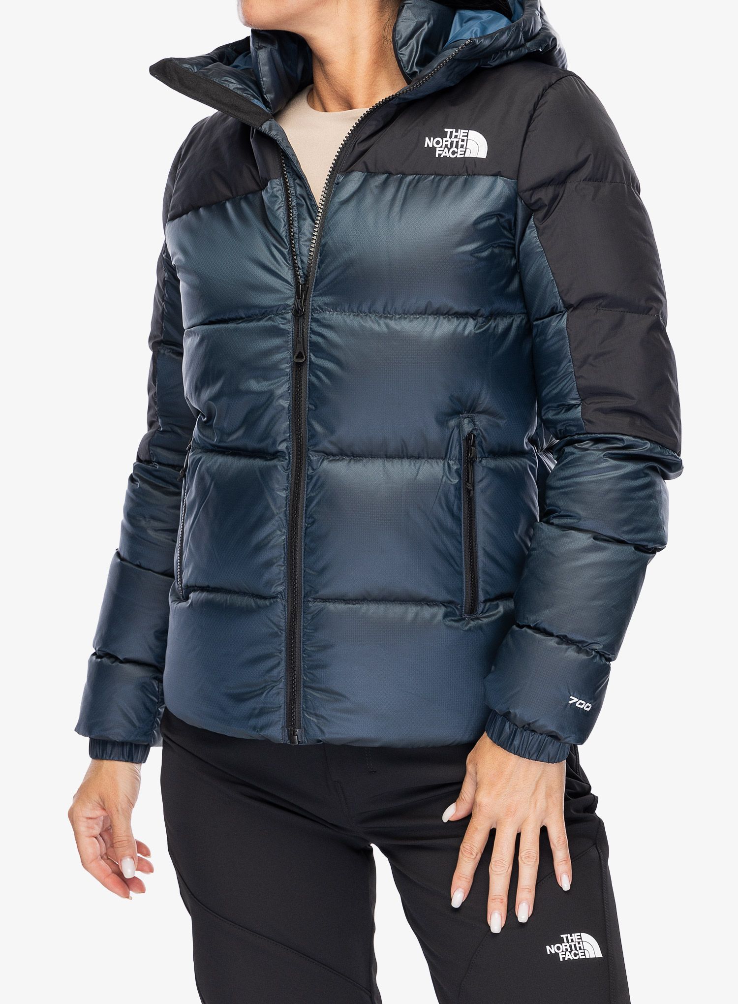 Ženska puhovka The North Face Diablo Down 2.0 Hoodie - shady blue black heathe