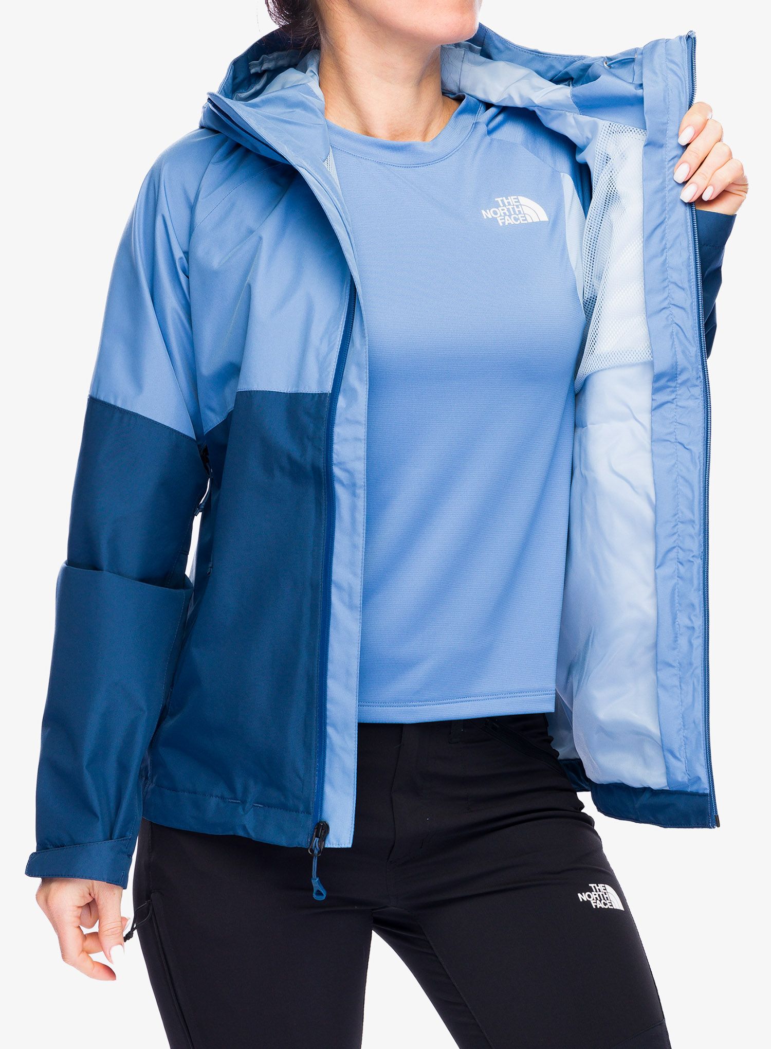 Ženska hardshell jakna The North Face Diablo Dynamic Zip-In Jacket - stone/blue