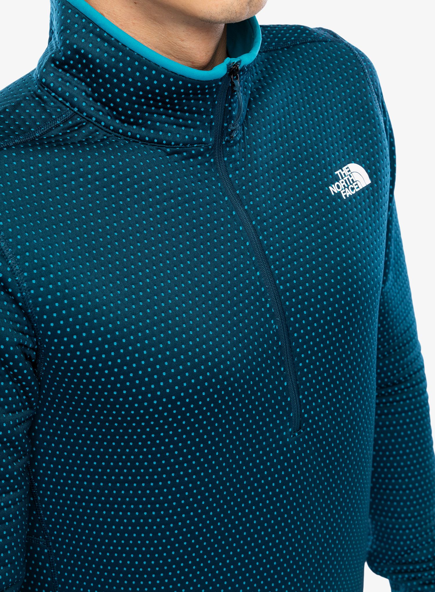Puloverji brez kapuce The North Face Dotknit Thermal 1/4 Zip - midnight petrol