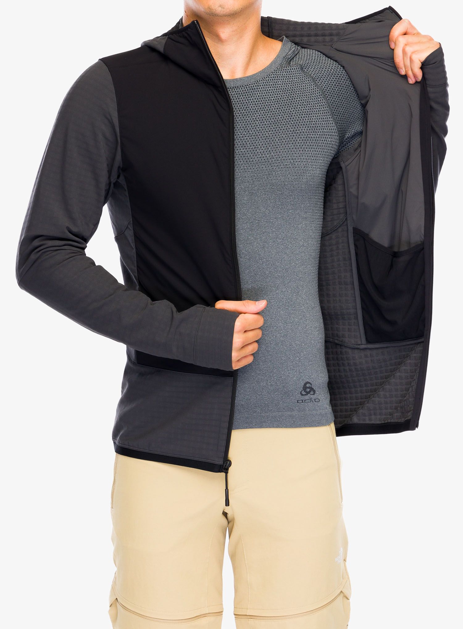 Hibridna jakna The North Face Elixir Hybrid Ventrix Midlayer - asphalt grey/tnf black