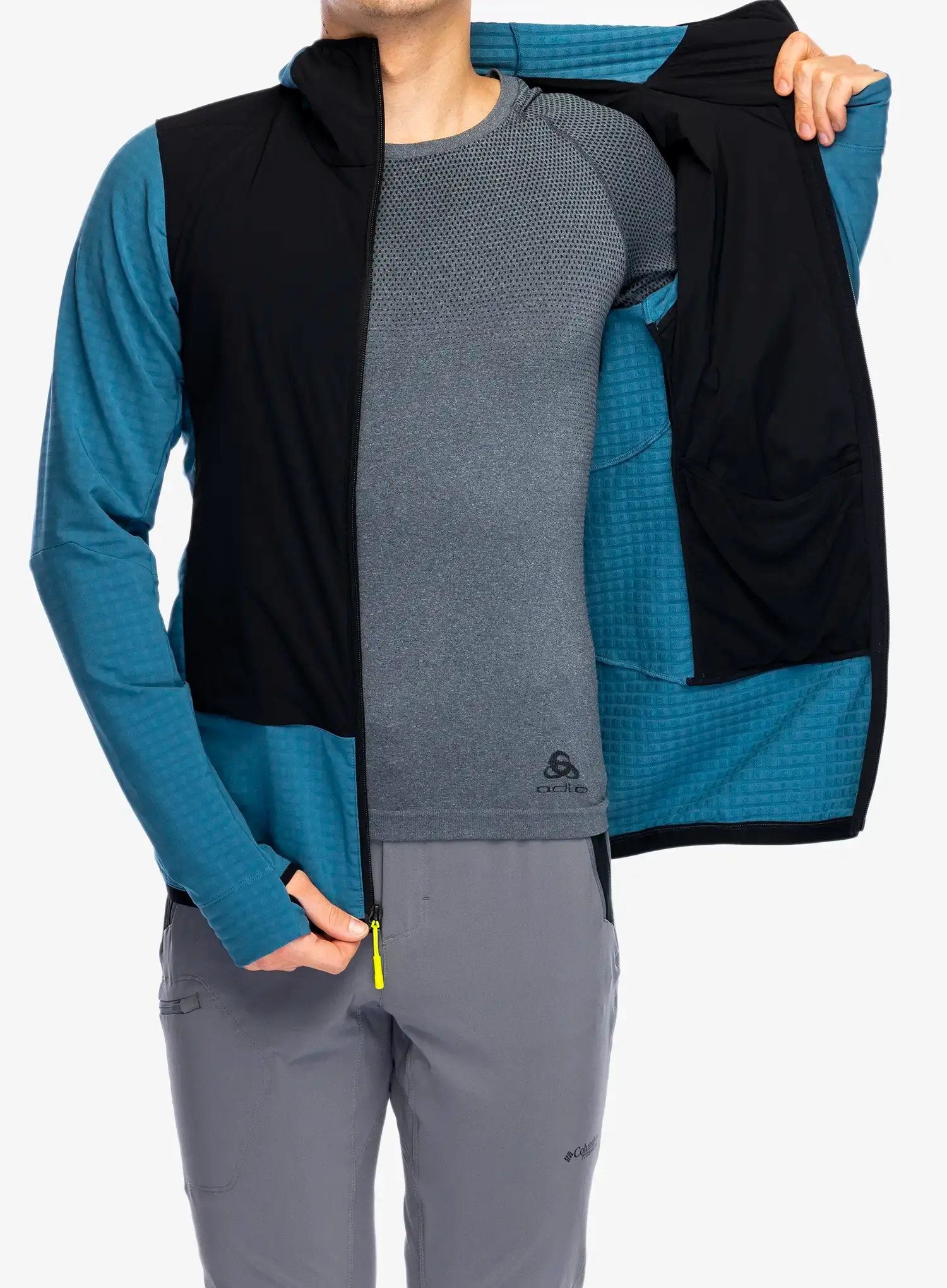 Hibridna jakna The North Face Elixir Hybrid Ventrix Midlayer - mallard blue/tnf black