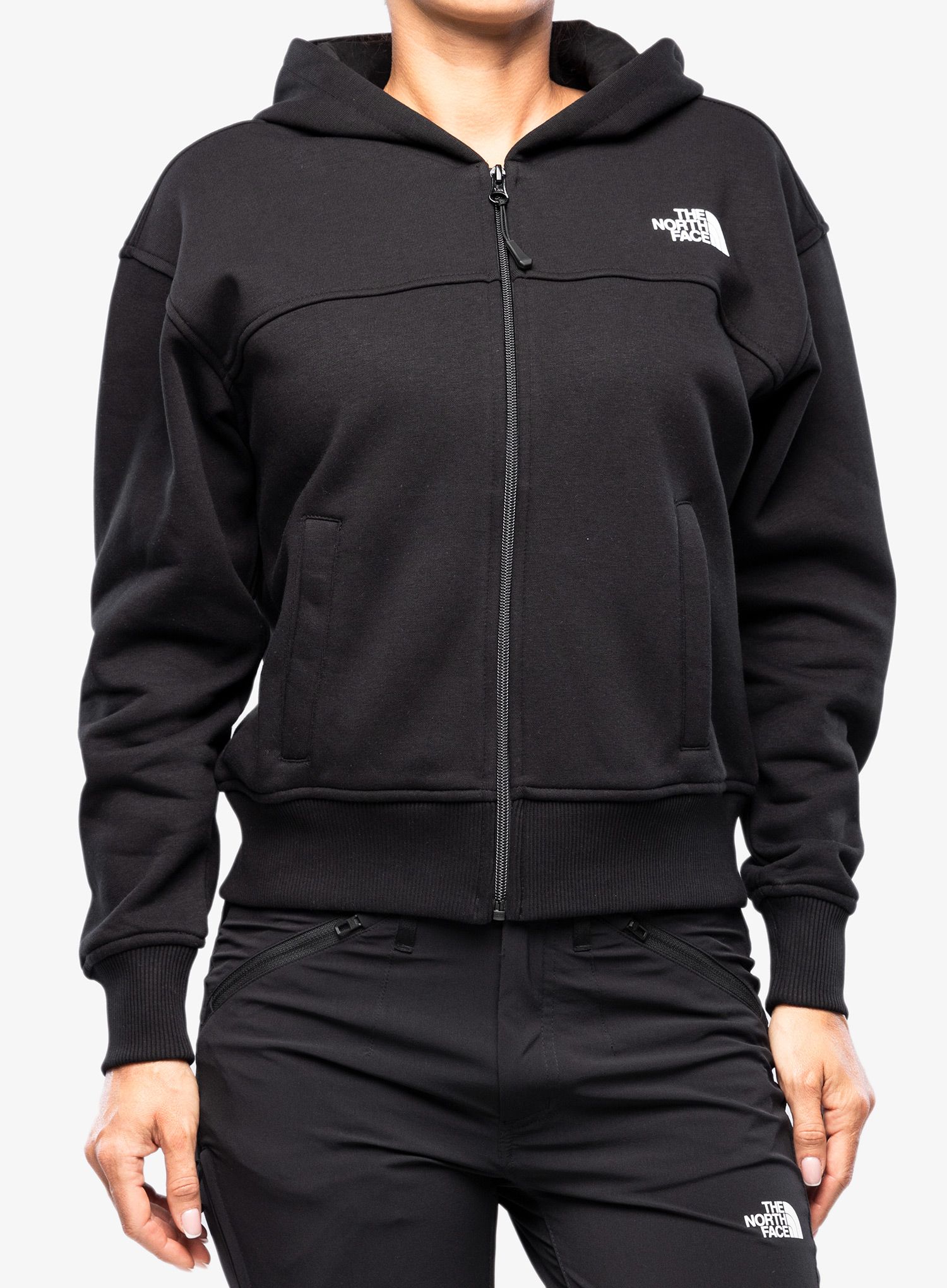 Ženska jopa s kapuco The North Face Essential FZ Hoodie - tnf black