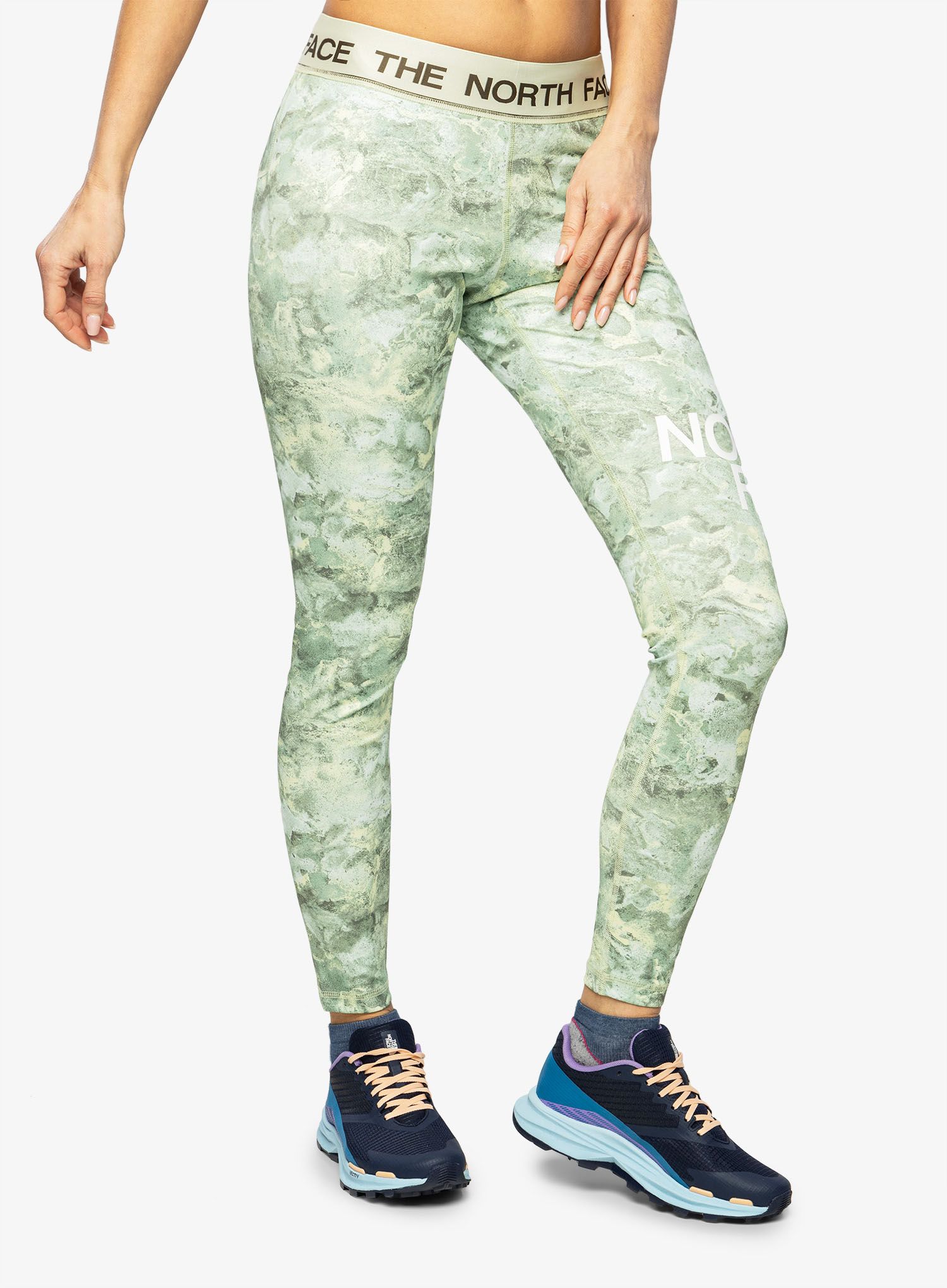 Ženske pajkice The North Face Flex Mid Rise Tight - lime print