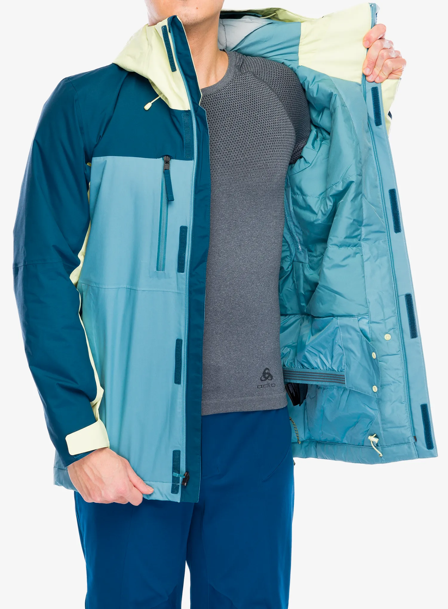 Smučarska jakna The North Face Freedom Insulated Jacket - algae blue/nettle/petrol