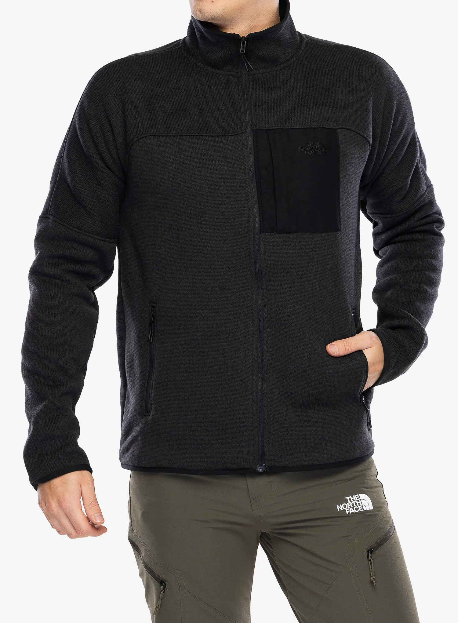 Flis The North Face Front Range Fleece Jacket - tnf black heather/npf