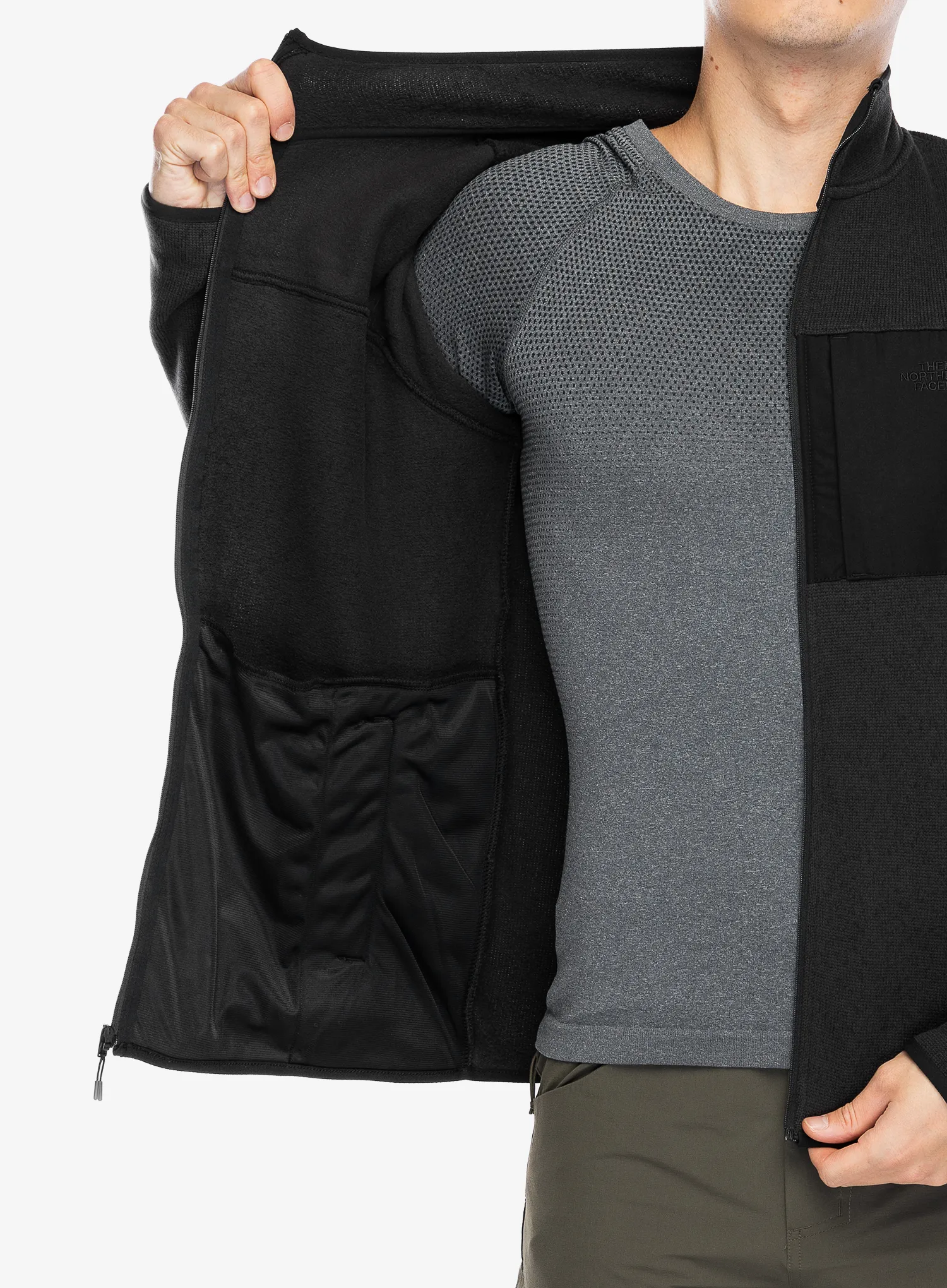 Flis The North Face Front Range Fleece Jacket - tnf black heather/npf