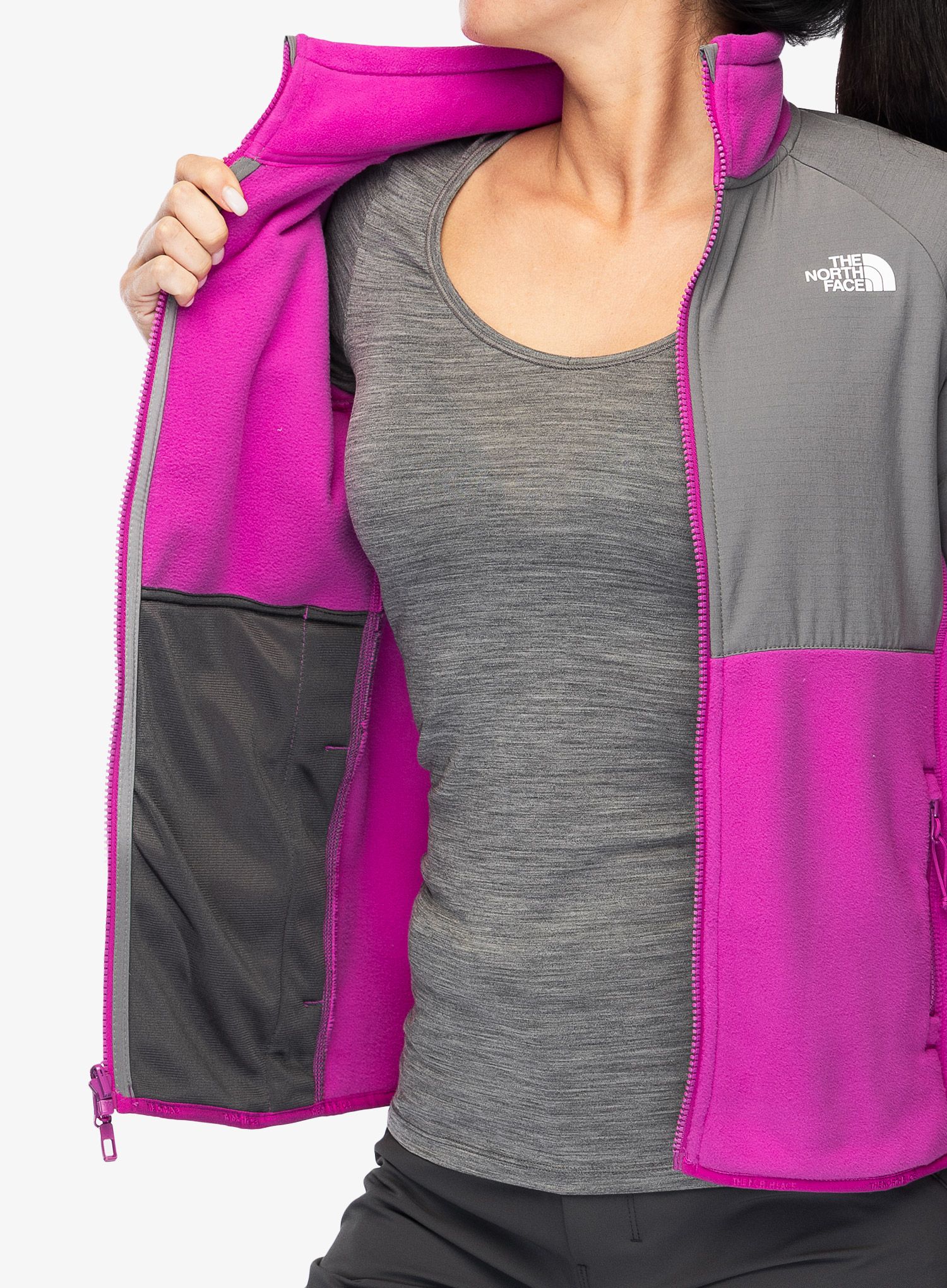 Ženska jopica z zadrgo The North Face Glacier Heavyweight Full Zip Jacket - deep mulberry/smoked pearl