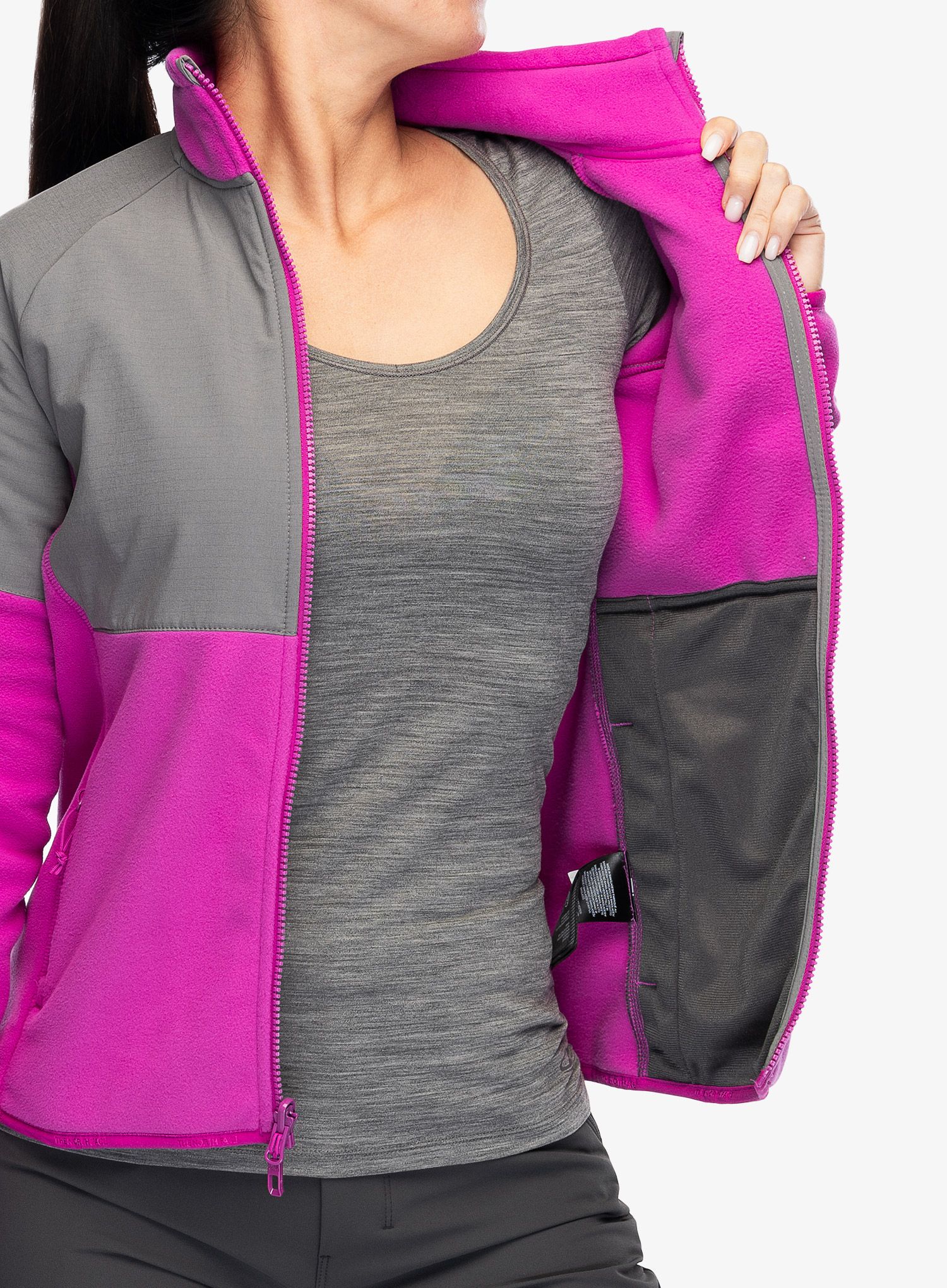 Ženska jopica z zadrgo The North Face Glacier Heavyweight Full Zip Jacket - deep mulberry/smoked pearl