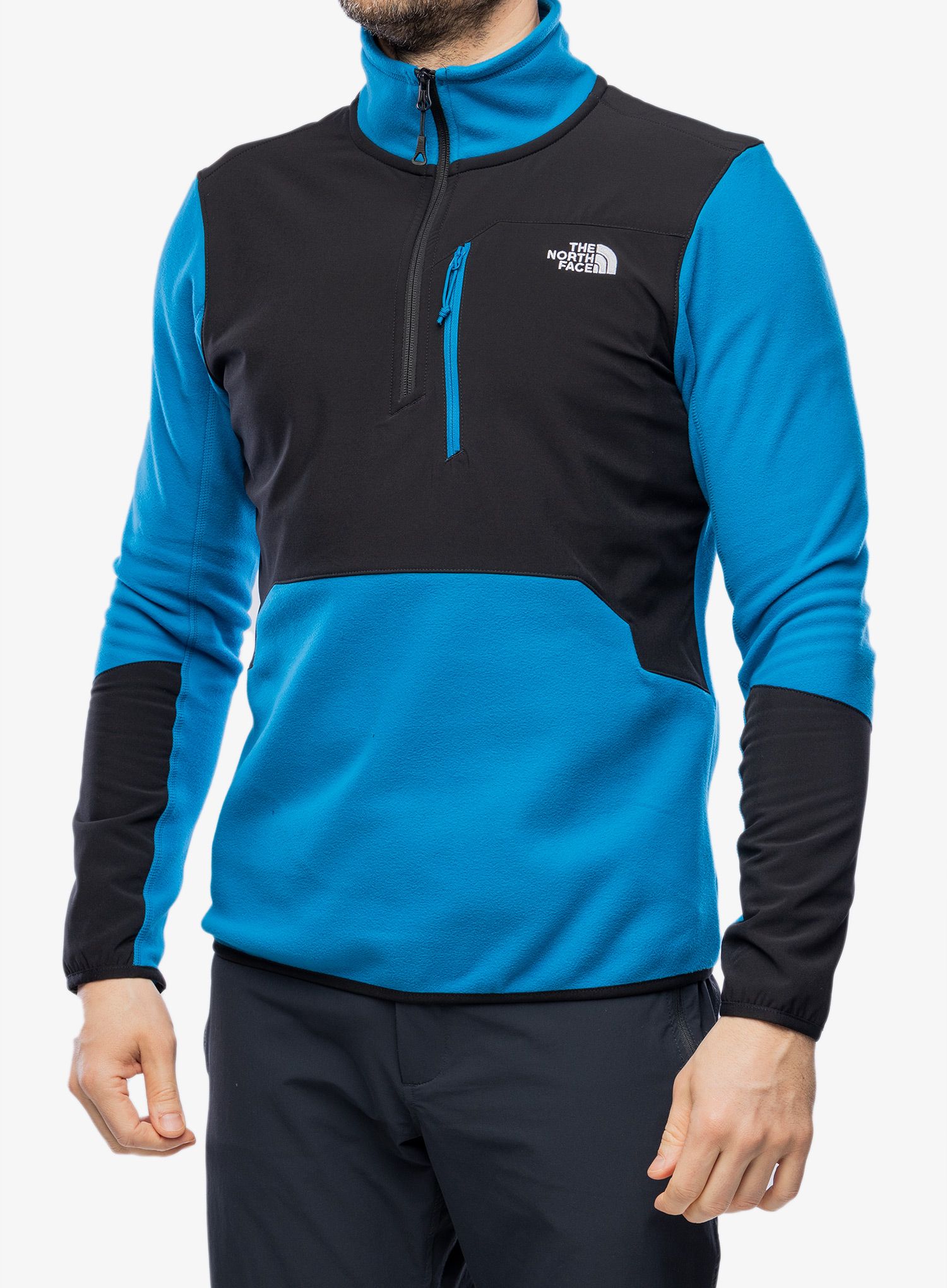 Flis The North Face Glacier Pro 1/4 Zip - adriatic blue/black