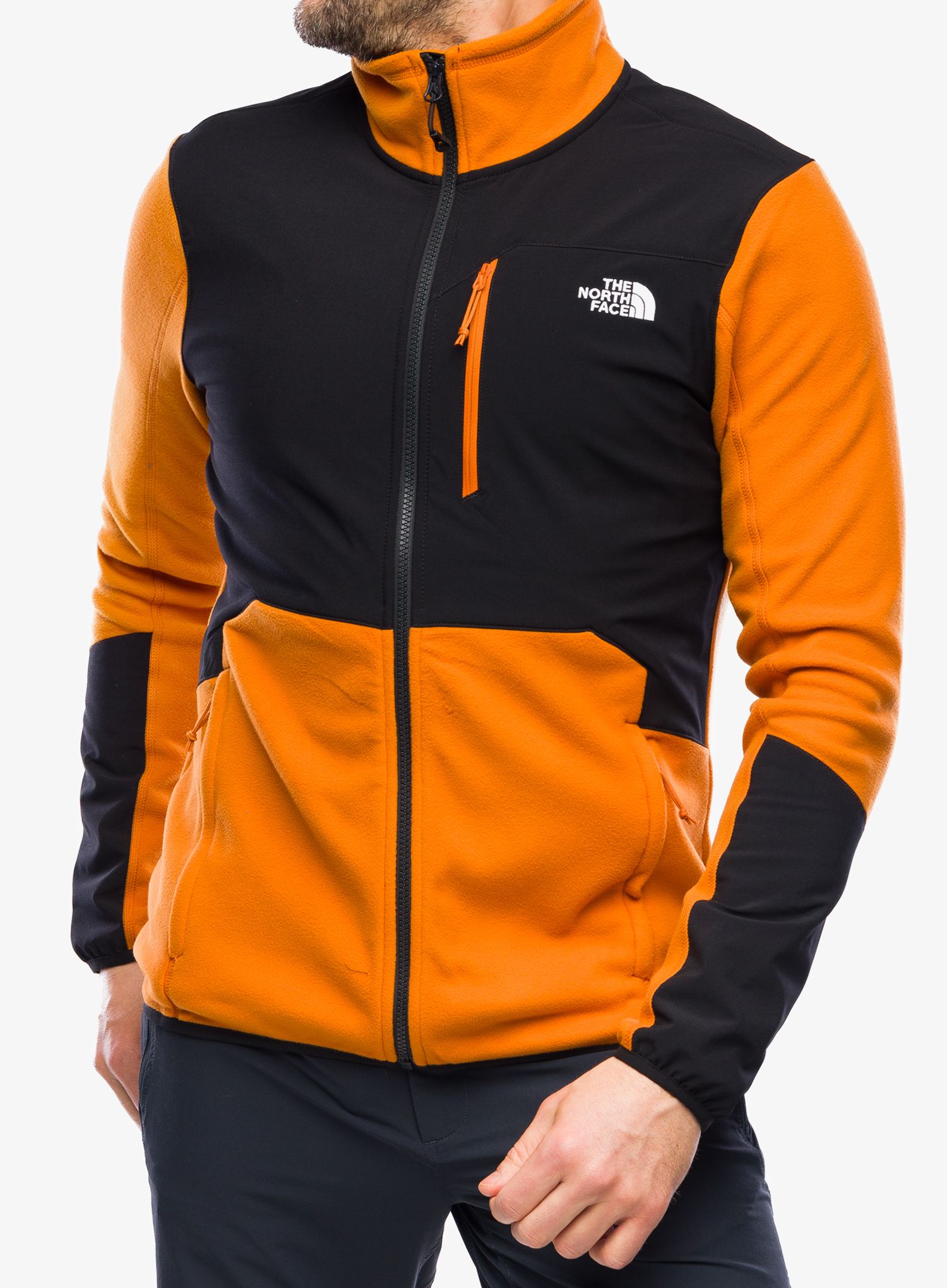 Flis The North Face Glacier Pro Full Zip - desert rust/tnf black