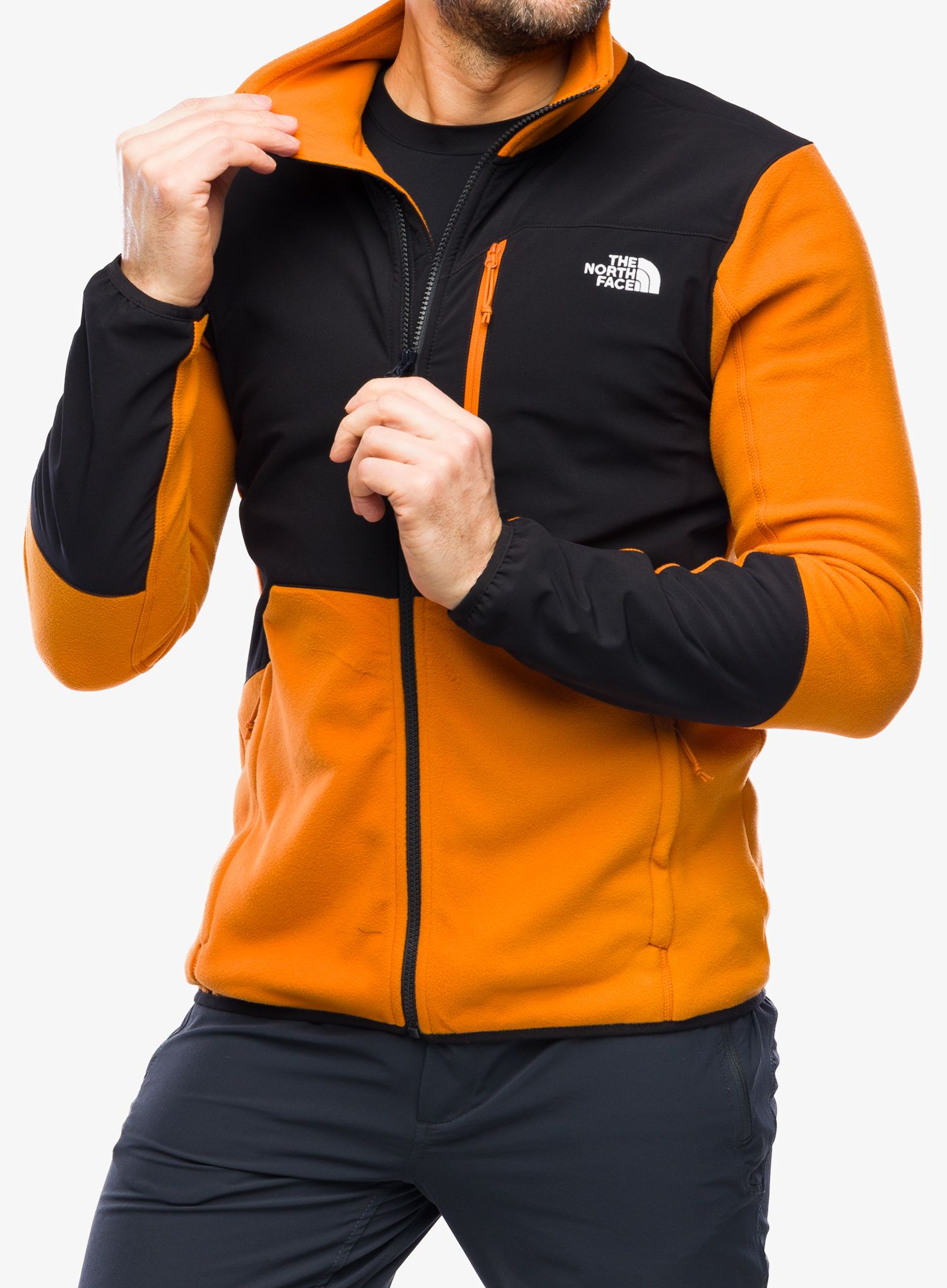 Flis The North Face Glacier Pro Full Zip - desert rust/tnf black