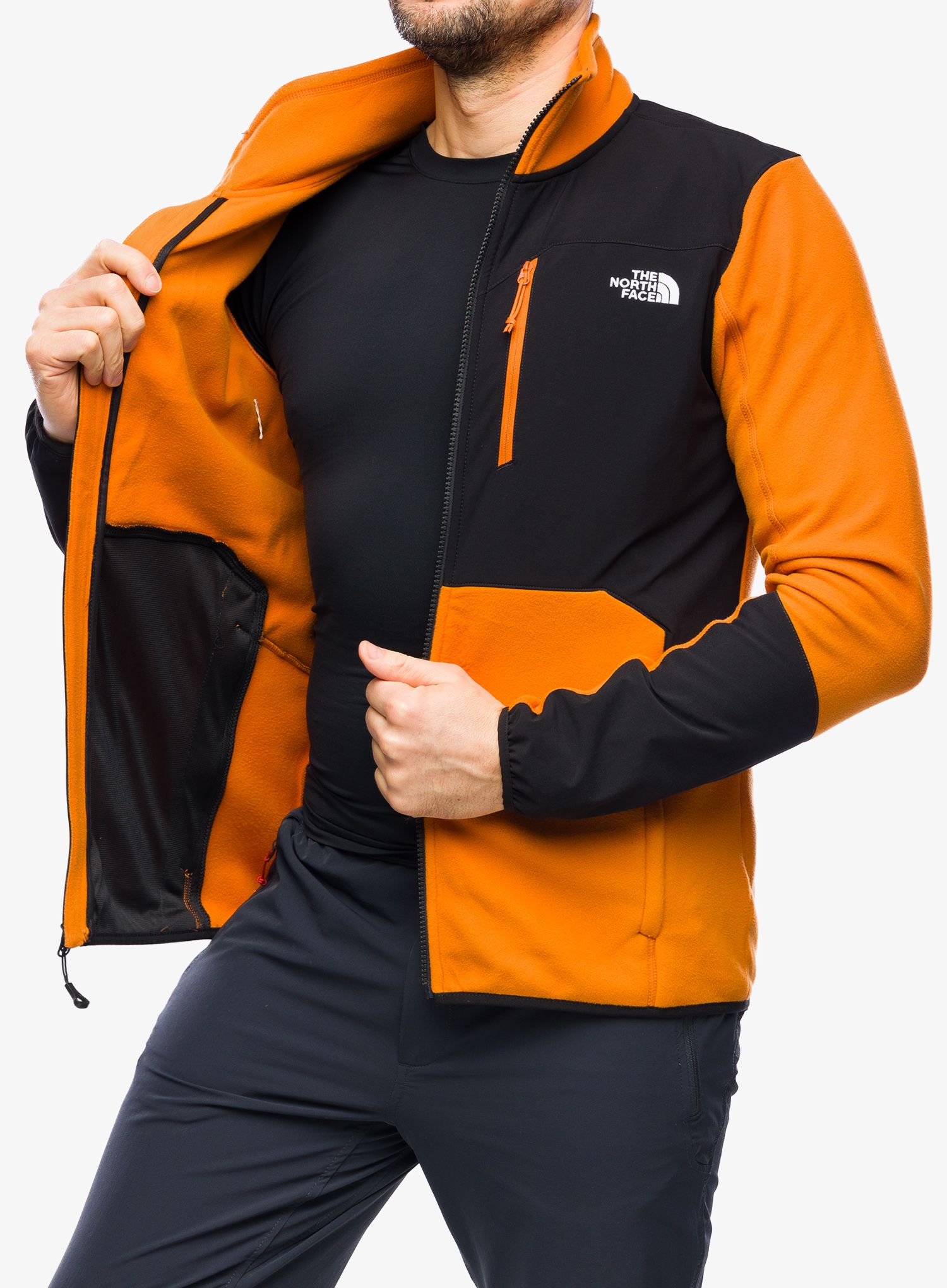 Flis The North Face Glacier Pro Full Zip - desert rust/tnf black
