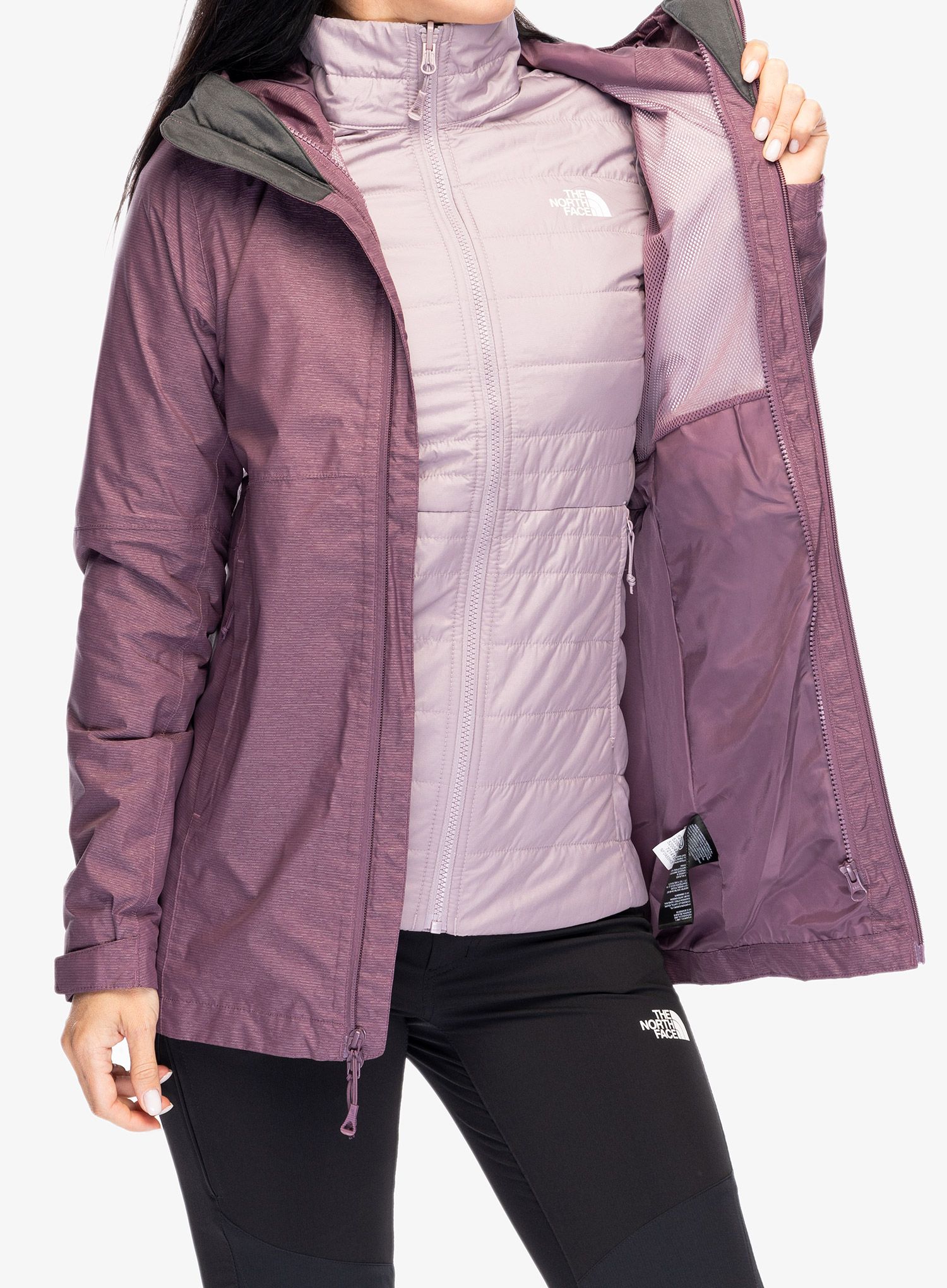 Ženska jakna 3v1 The North Face Hikesteller Triclimate - midnight mauve white heather