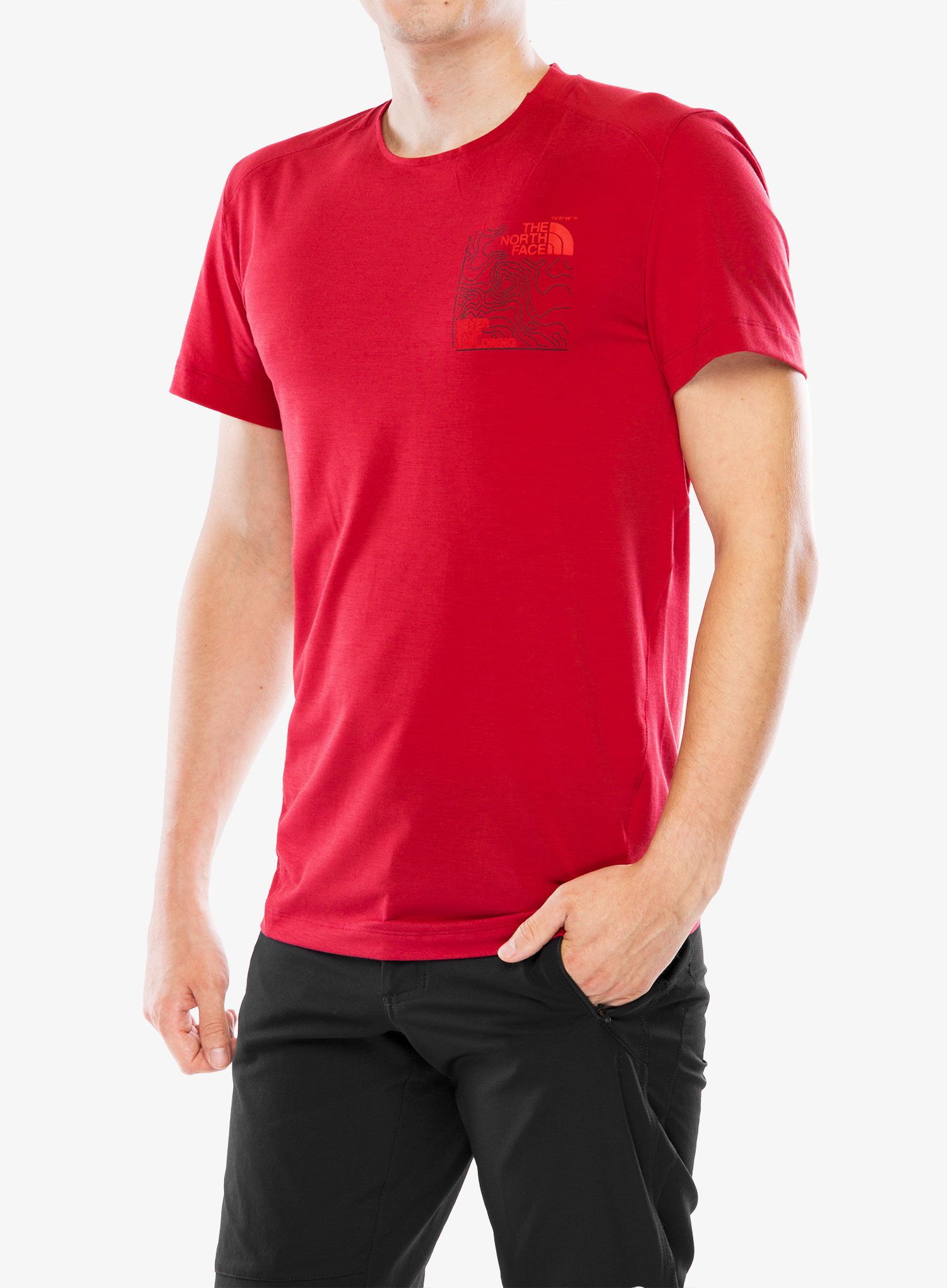 Majica The North Face Lightning S/S Tee Graphic - garnet red
