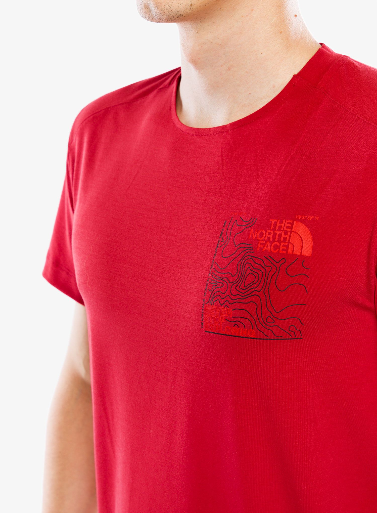 Majica The North Face Lightning S/S Tee Graphic - garnet red