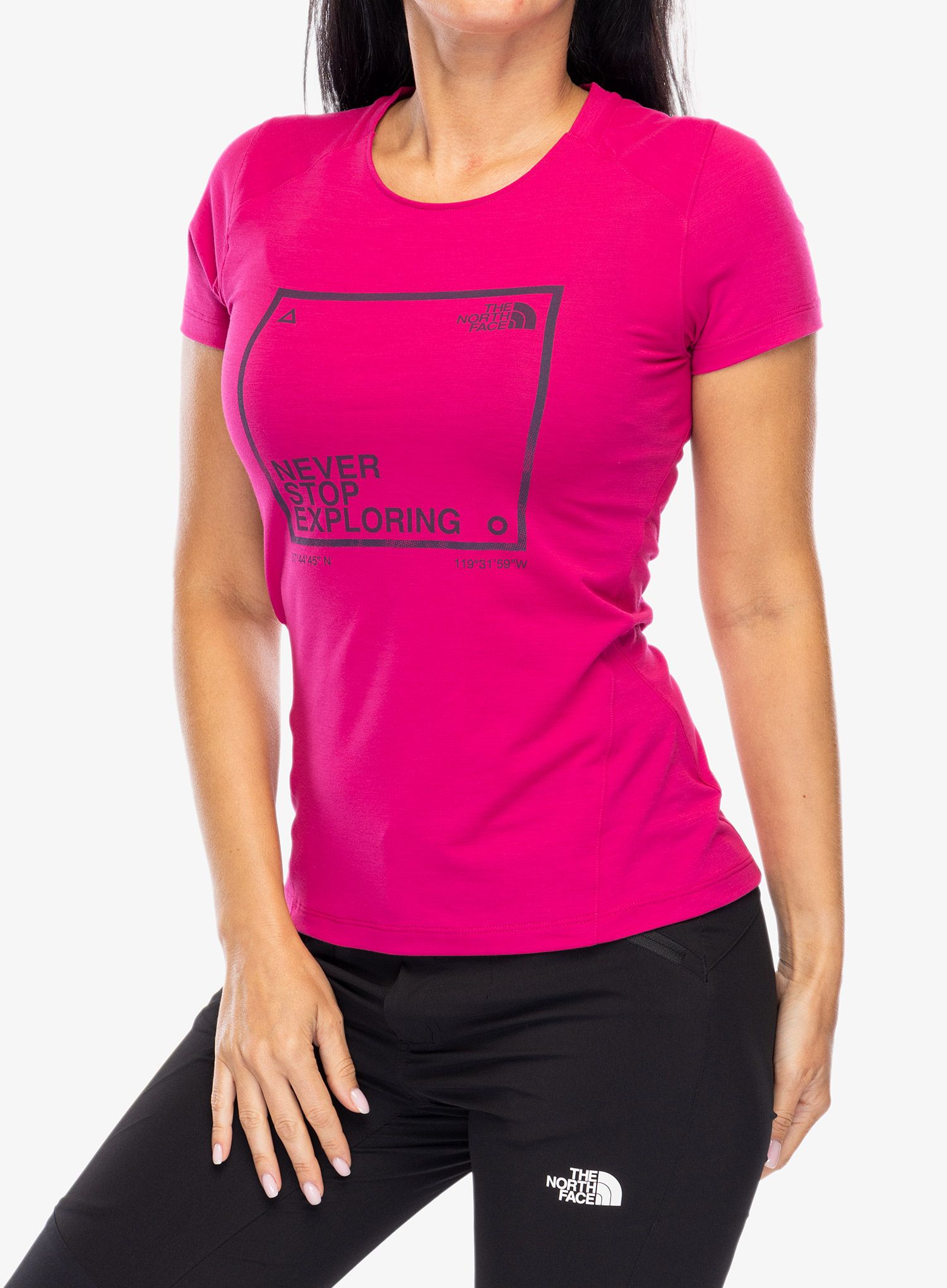 Ženska majica The North Face Lightning S/S Tee Graphic - pink primrose