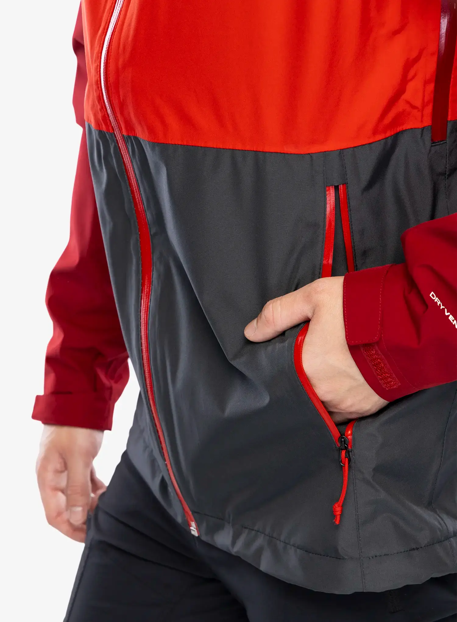 Nepremočljiva jakna The North Face Lightning Zip-In Jacket - asphalt grey/high risk red