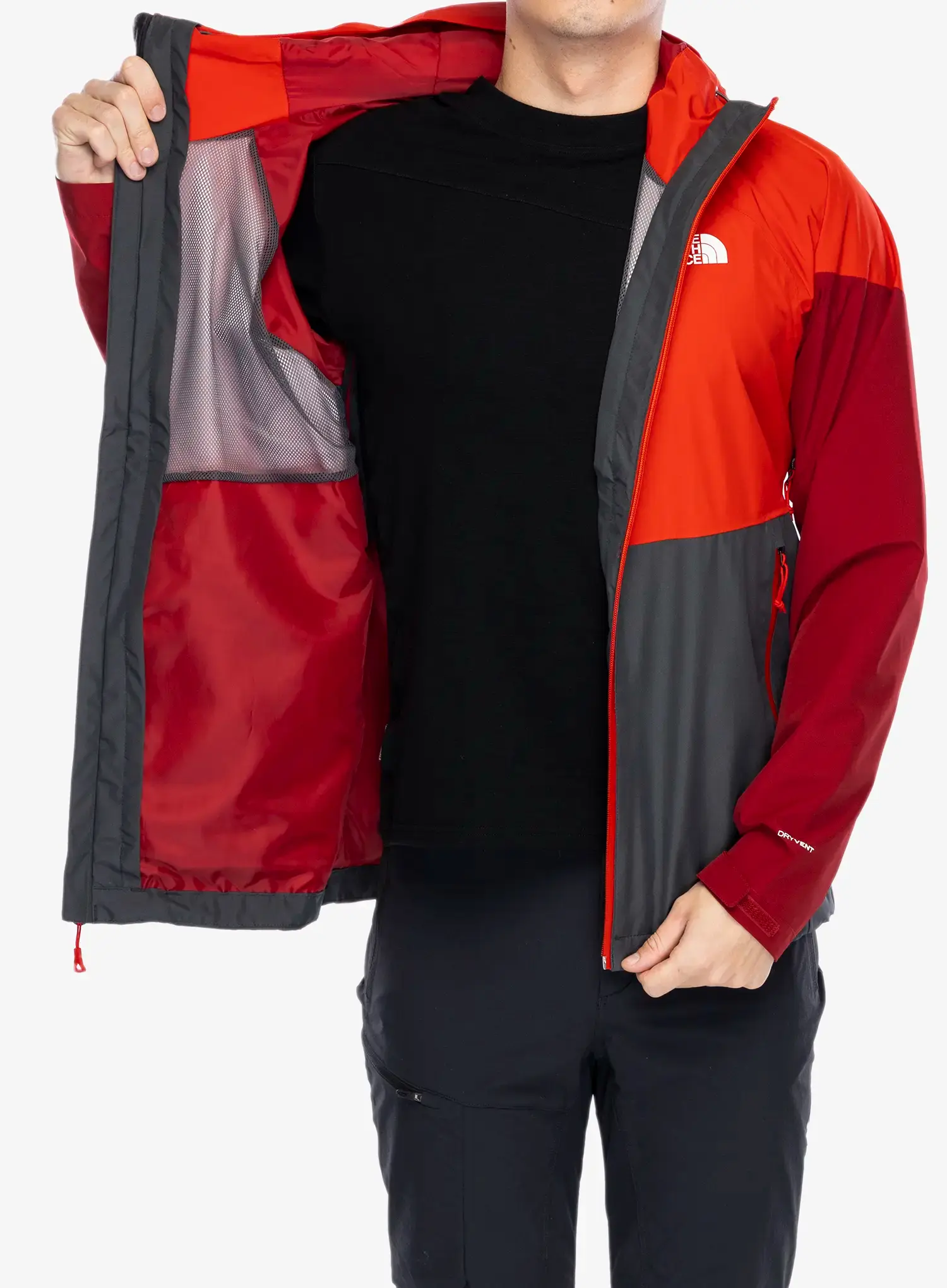 Nepremočljiva jakna The North Face Lightning Zip-In Jacket - asphalt grey/high risk red