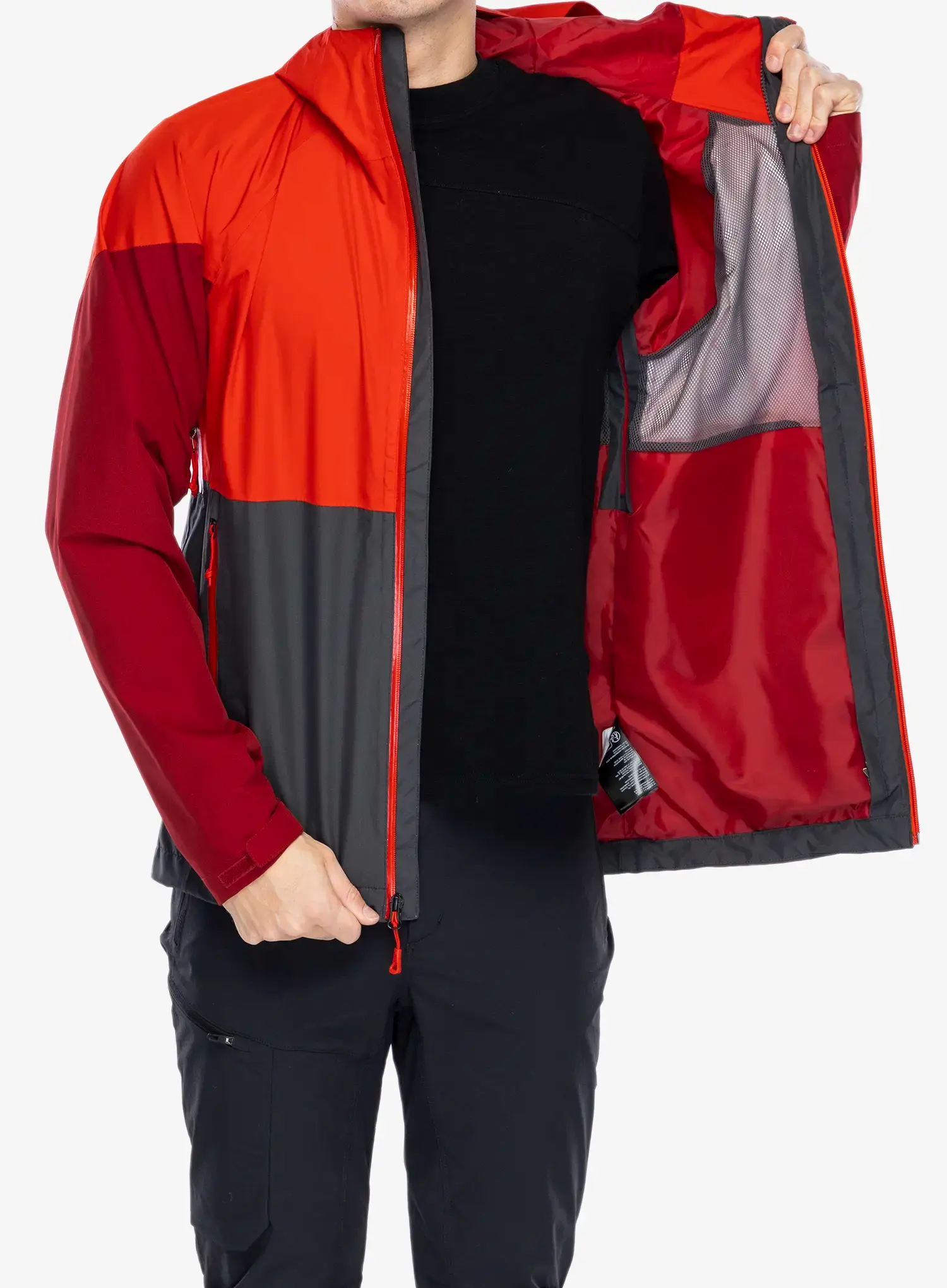 Nepremočljiva jakna The North Face Lightning Zip-In Jacket - asphalt grey/high risk red