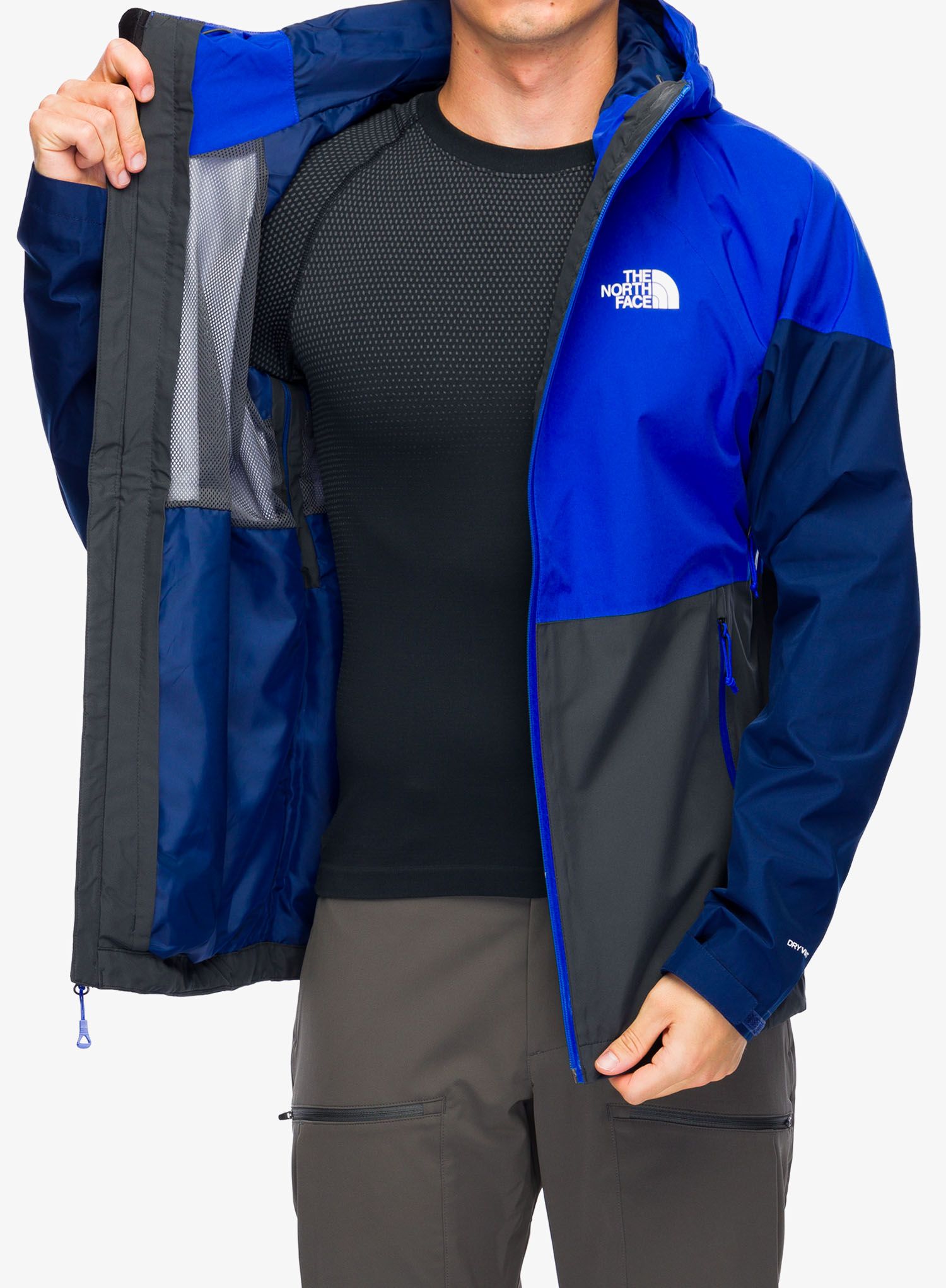 Nepremočljiva jakna The North Face Lightning Zip-In Jacket - asphalt grey/tnf blue