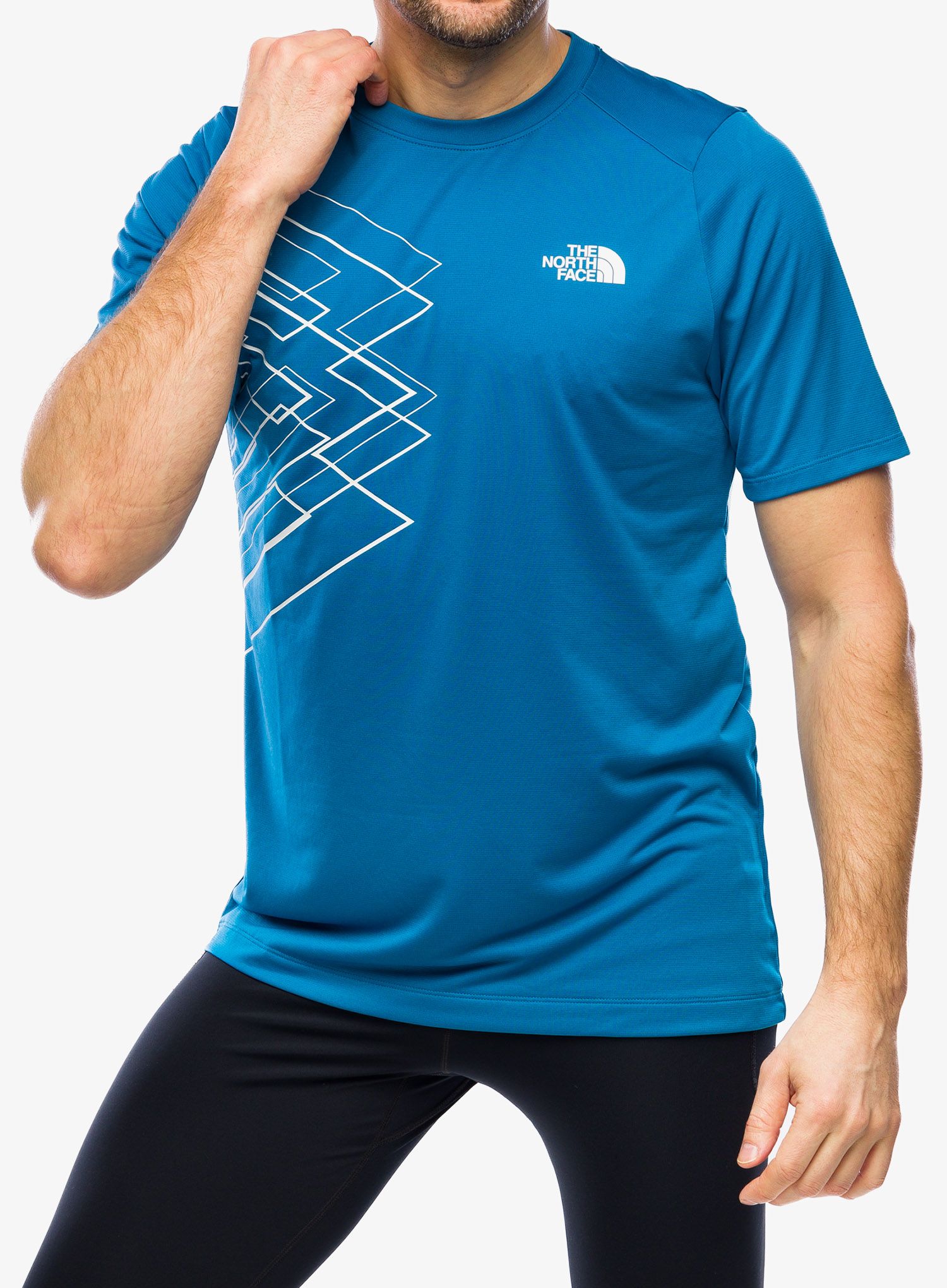 Fitness majica The North Face Ma S/S Tee Graphic - blue/grey