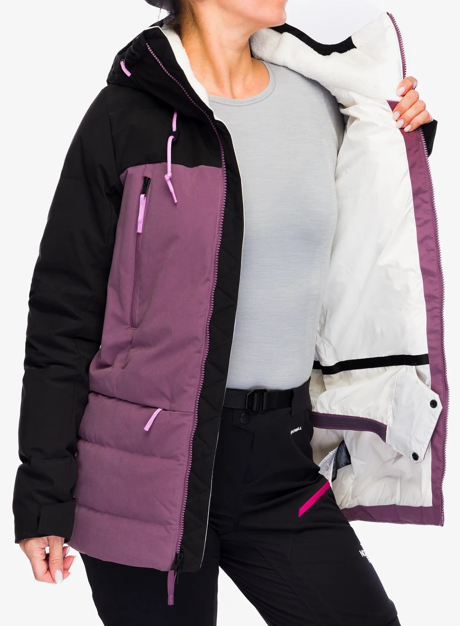 Ženska smučarska jakna The North Face Pallie Down Jacket - midnight mauve/tnf black